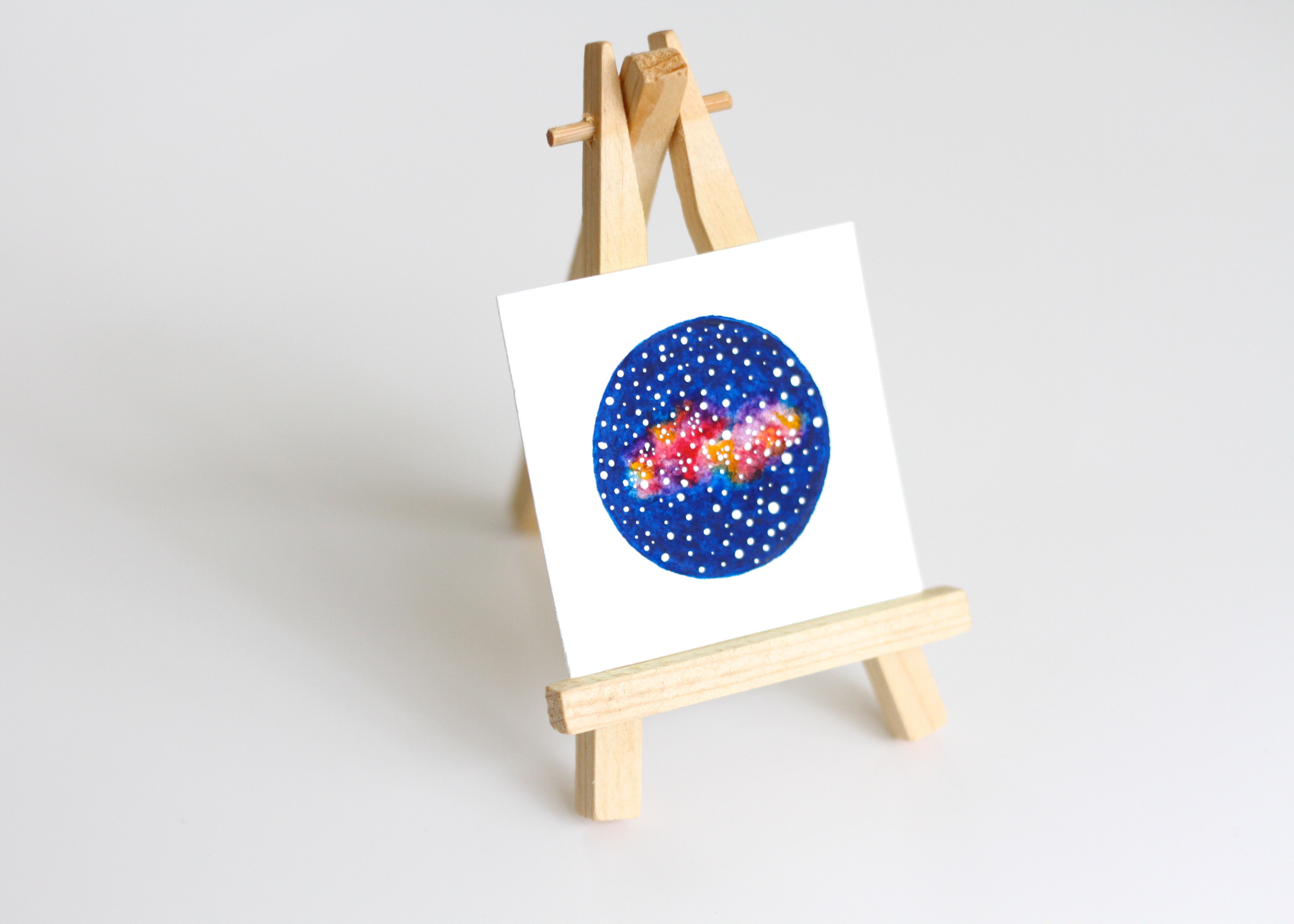 Galaxy Miniature Watercolour Painting