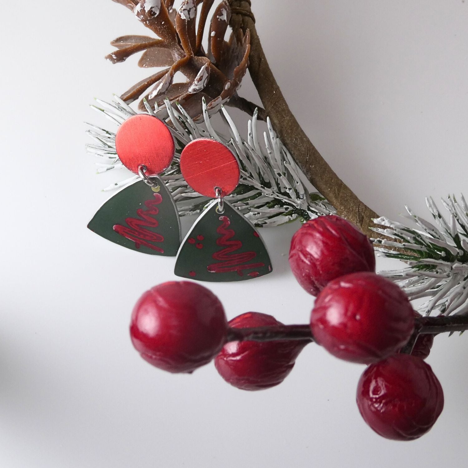 Anodised aluminium earrings - Christmas Cheer Collection