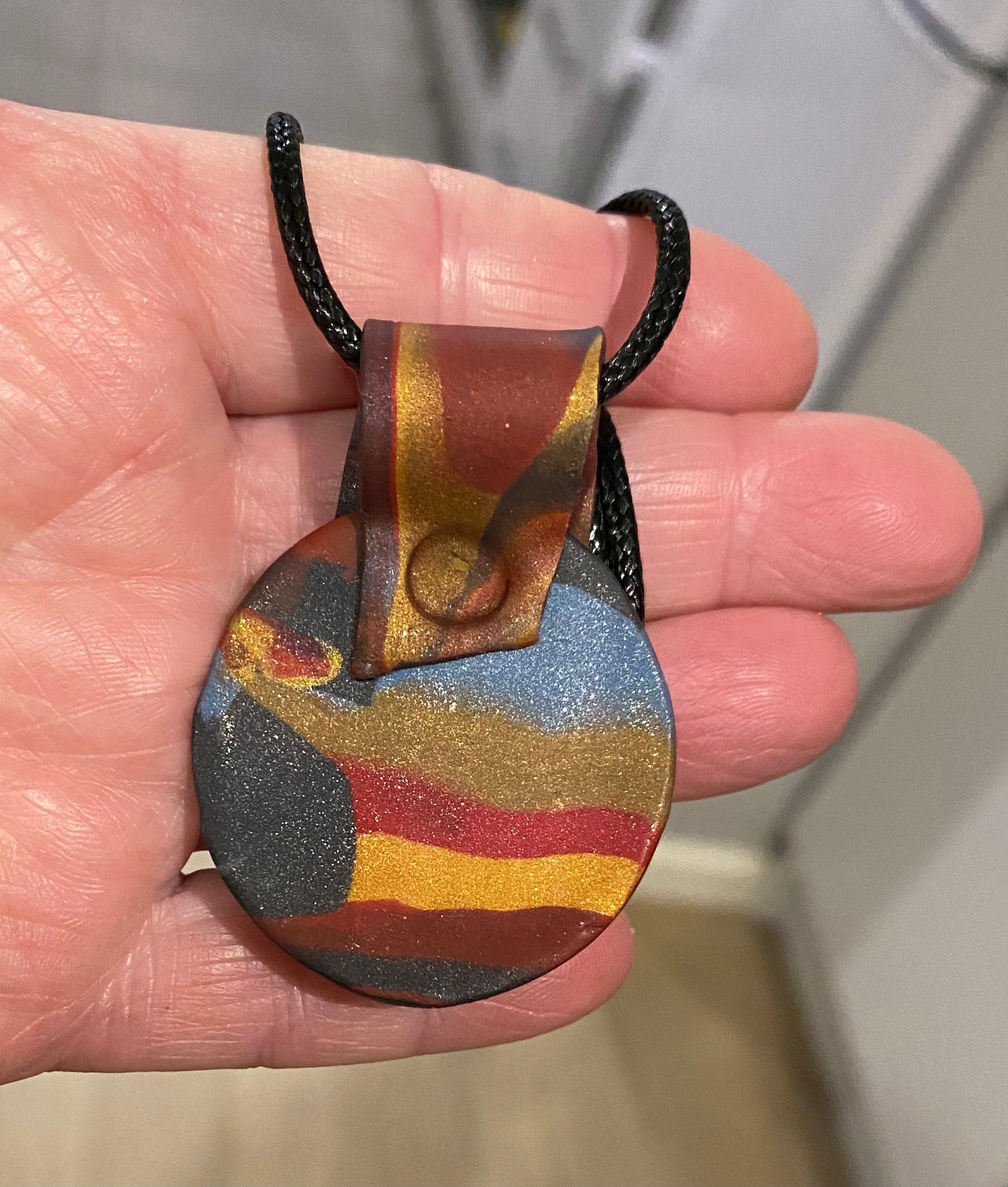 Celebration Polymer Clay Pendant- Handmade One of A Kind Pendant