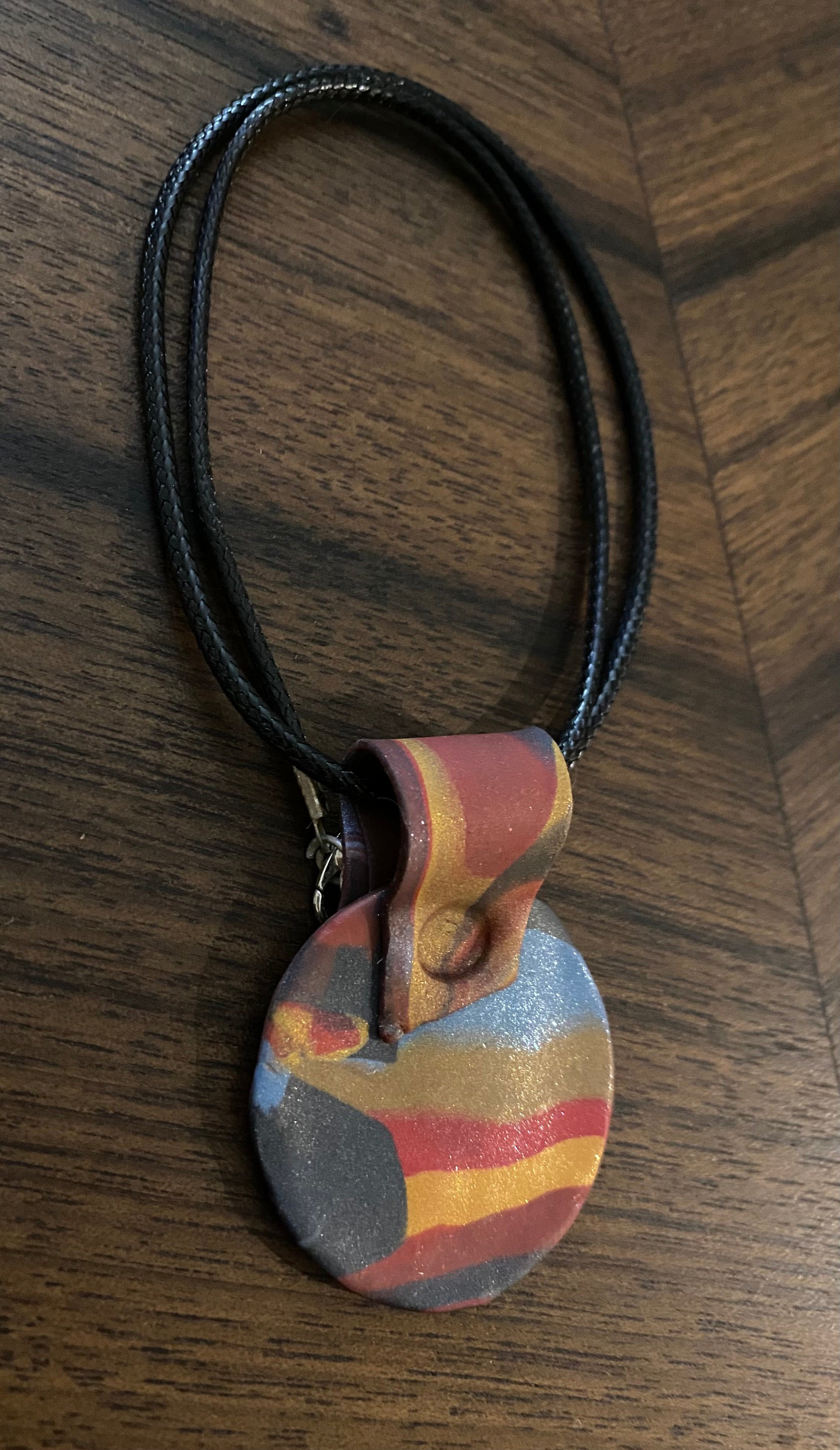 Celebration Polymer Clay Pendant- Handmade One of A Kind Pendant