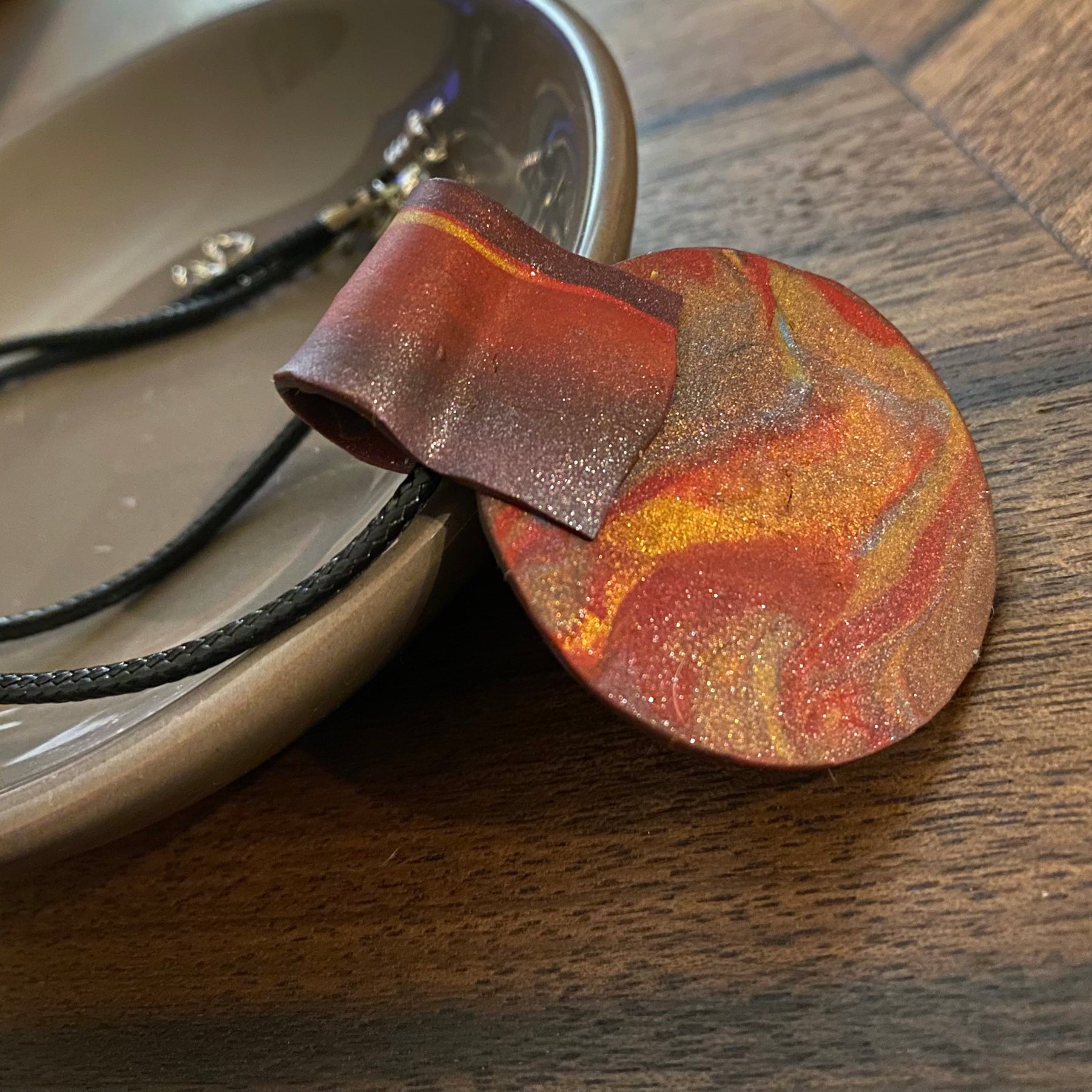 Celebration Polymer Clay Pendant- Handmade One of A Kind Pendant