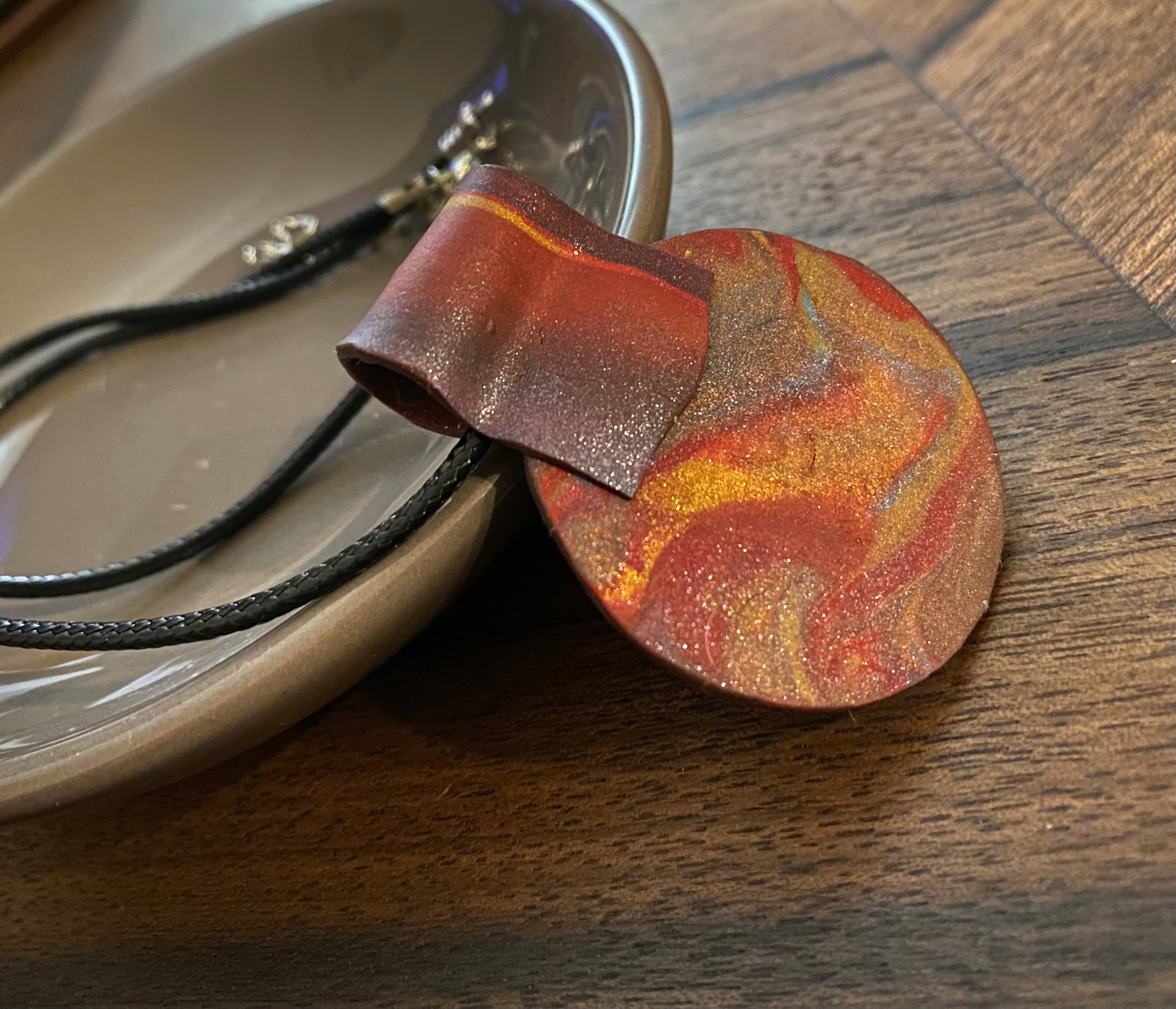 Celebration Polymer Clay Pendant- Handmade One of A Kind Pendant
