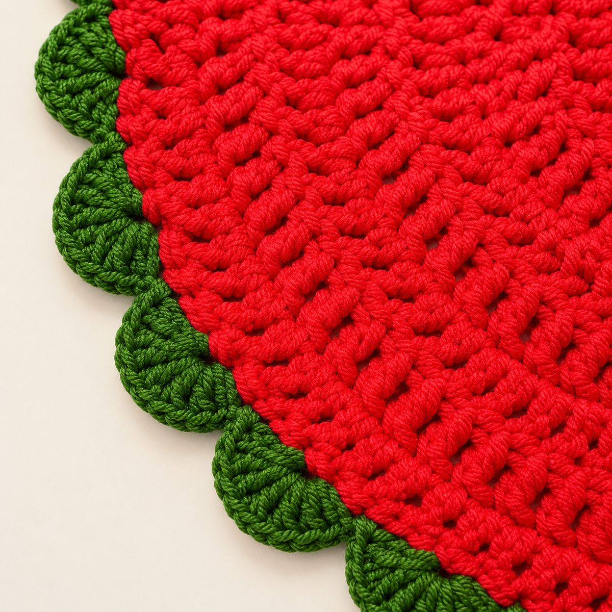 Hand-Crocheted Cotton Baby Bib Strawberry