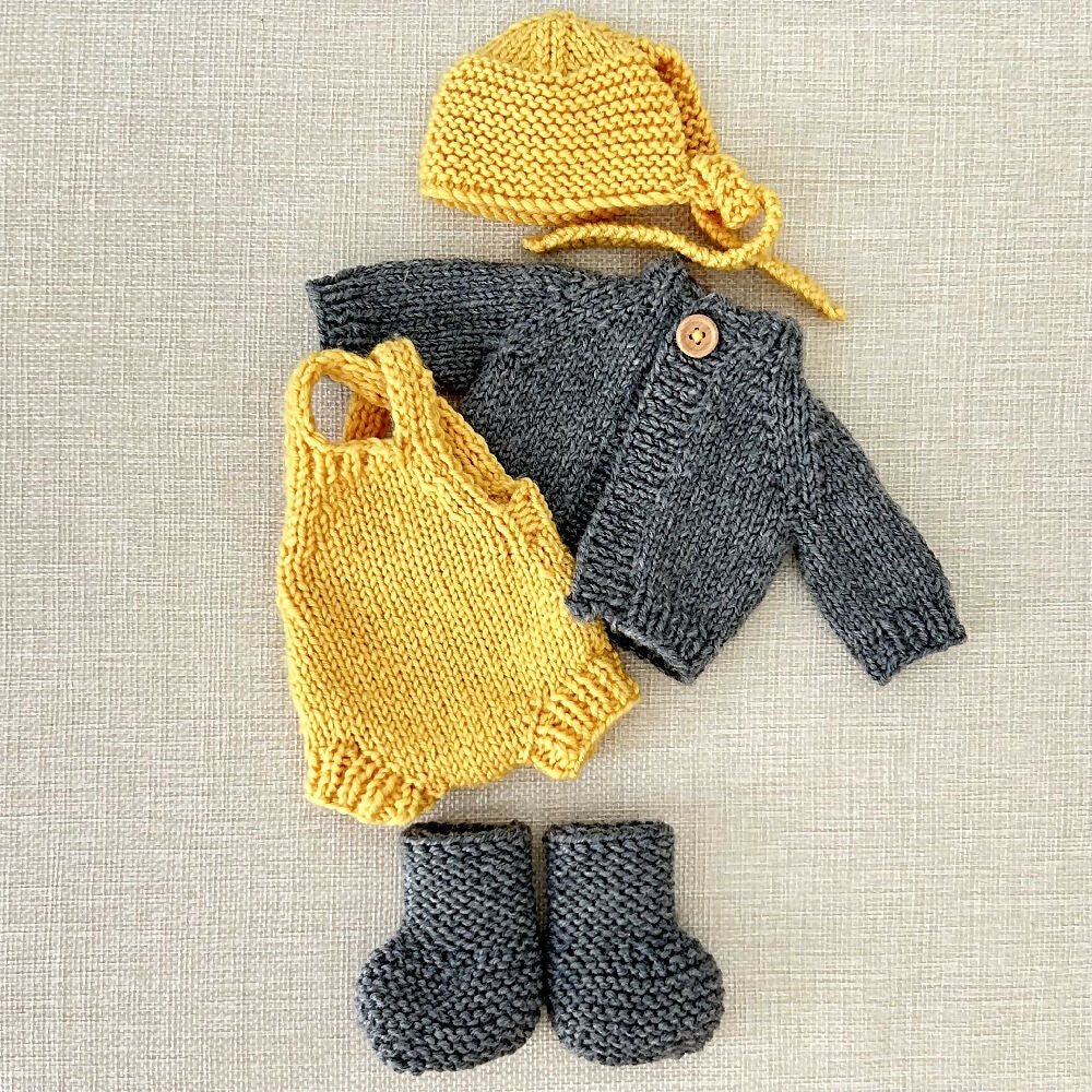 Oak Folk Doll 1| Knitted | Removable Clothing | Natural Fibres