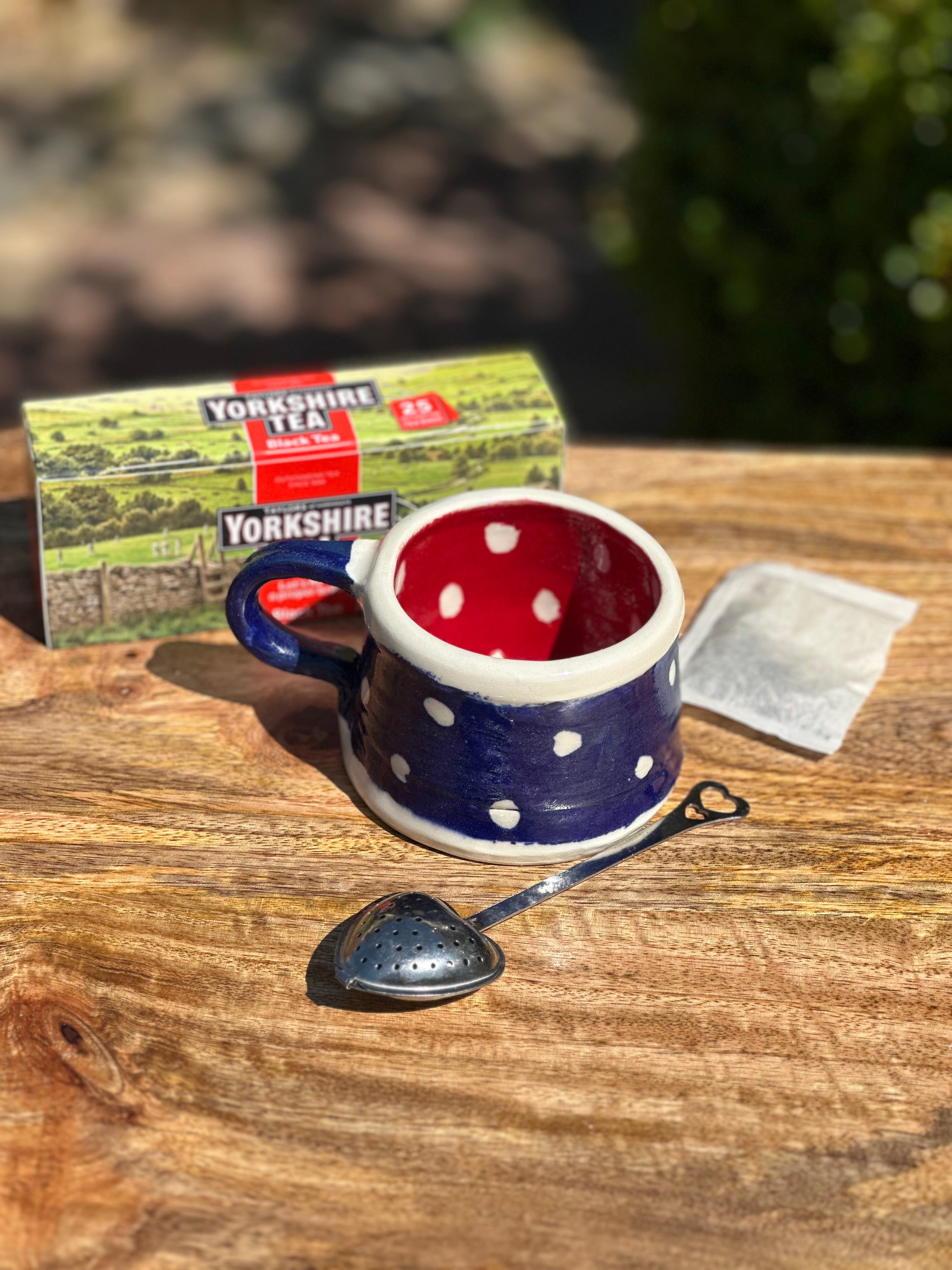Polka Dot Mug  - Red and Blue