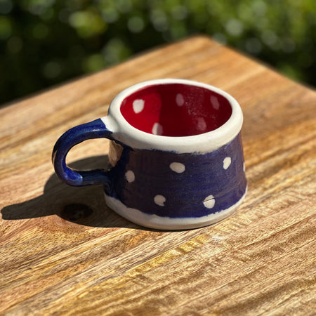Polka Dot Mug  - Red and Blue