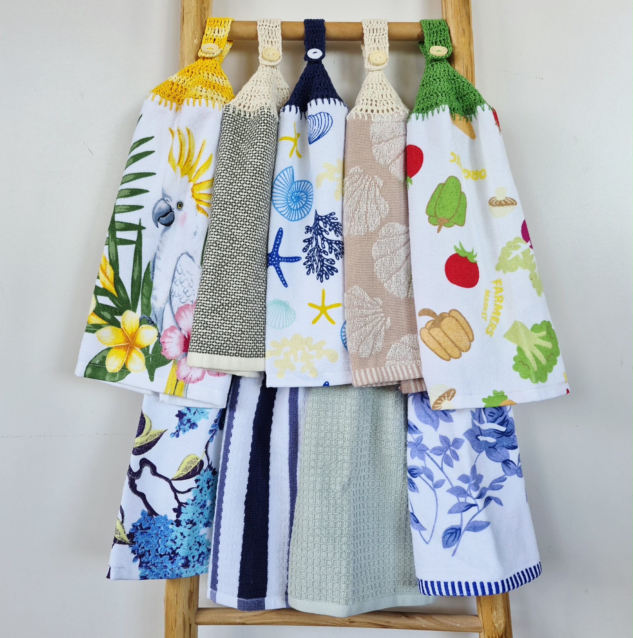 Kitchen Hand Towel | Hanging | Cotton | SINGLE LAYER | 9 Styles - 10-18