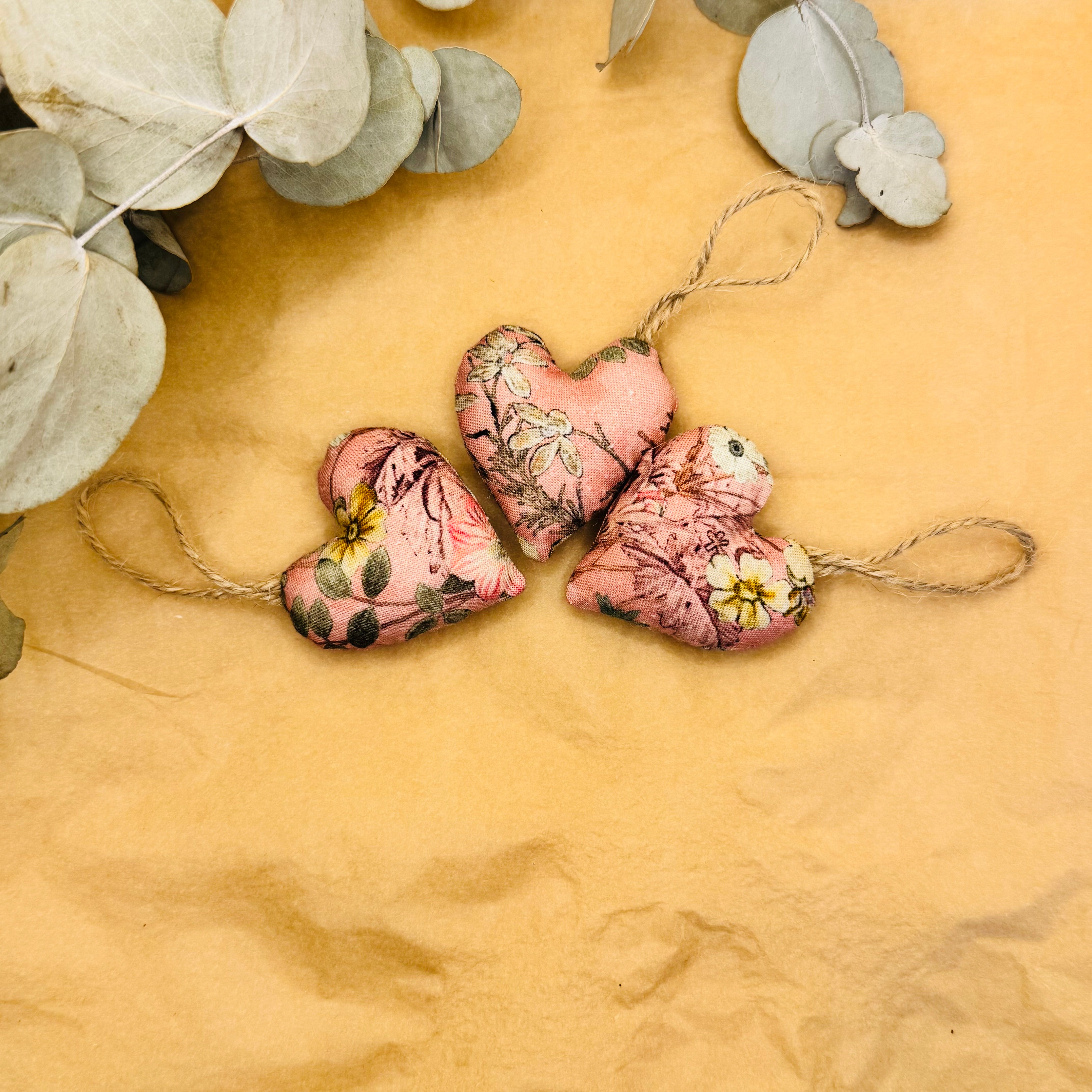 Handmade Pink Floral Hearts