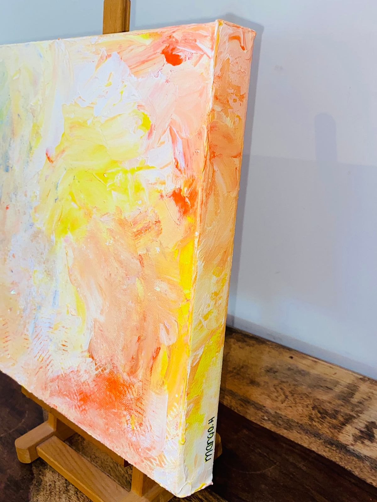 Delicata Abstract Acrylic Canvas Painting by Australian Artist Margo Humphries (30.5x30.5cm)