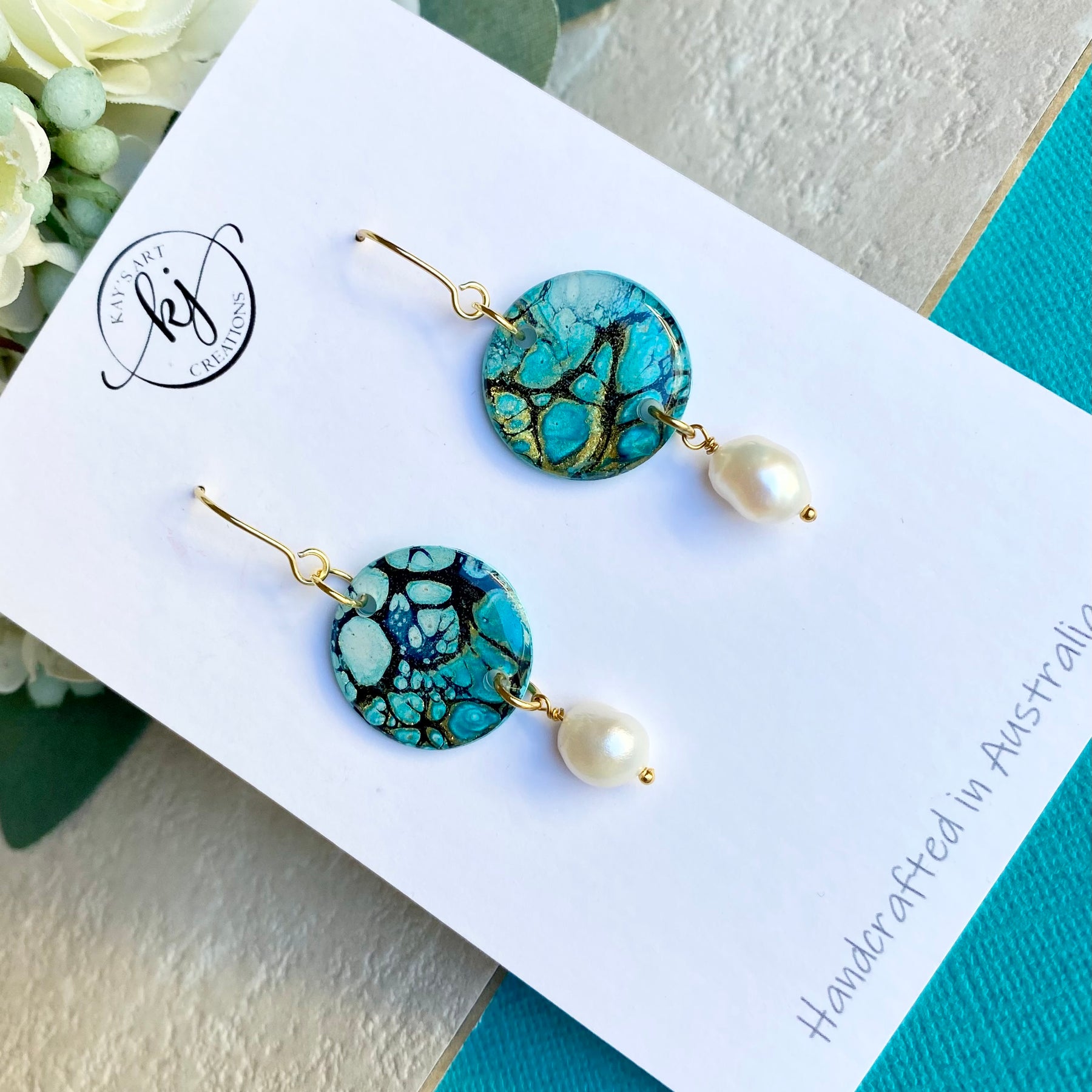 Artisan Earrings with Freshwater Pearls