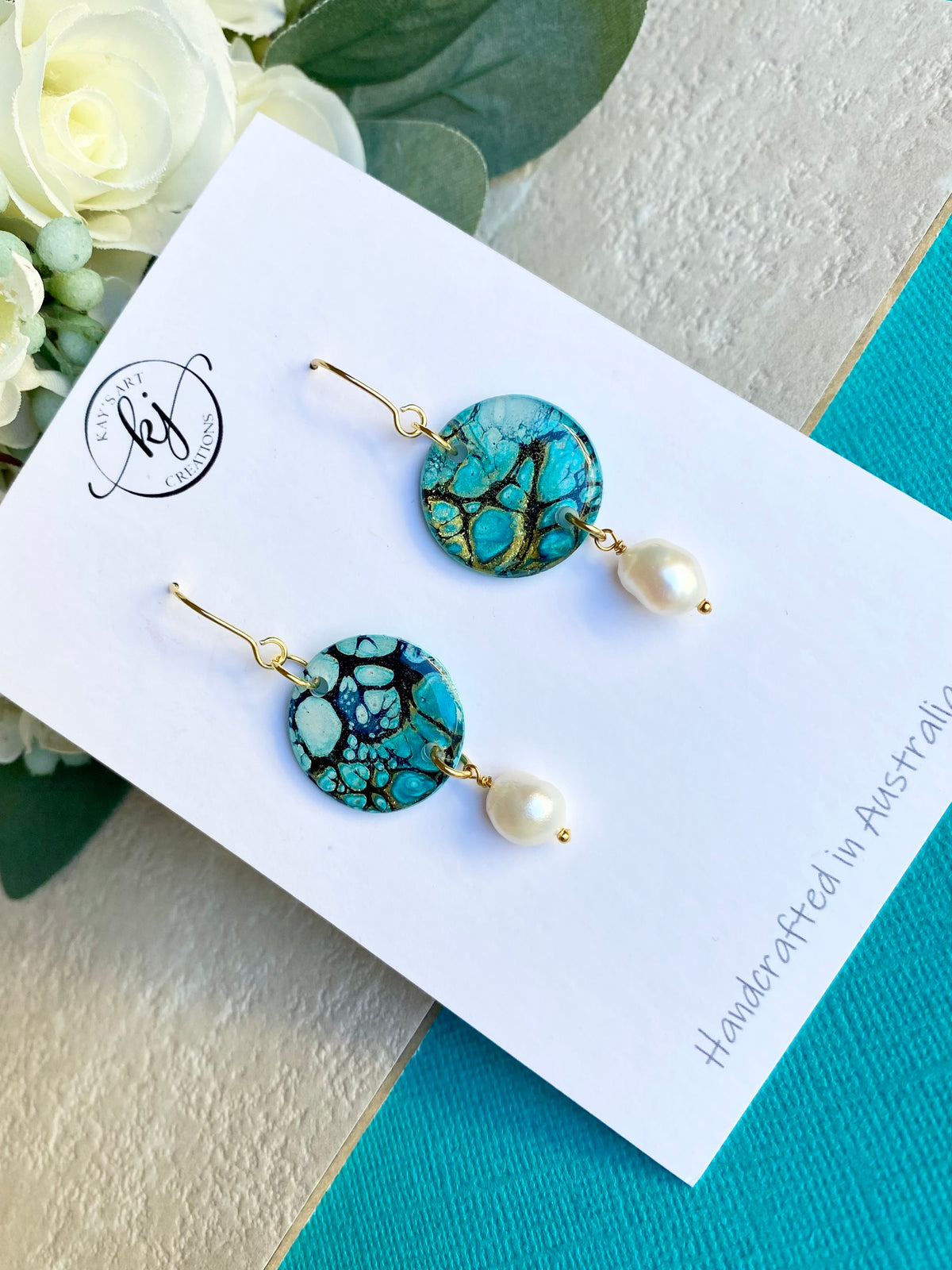 Artisan Earrings with Freshwater Pearls