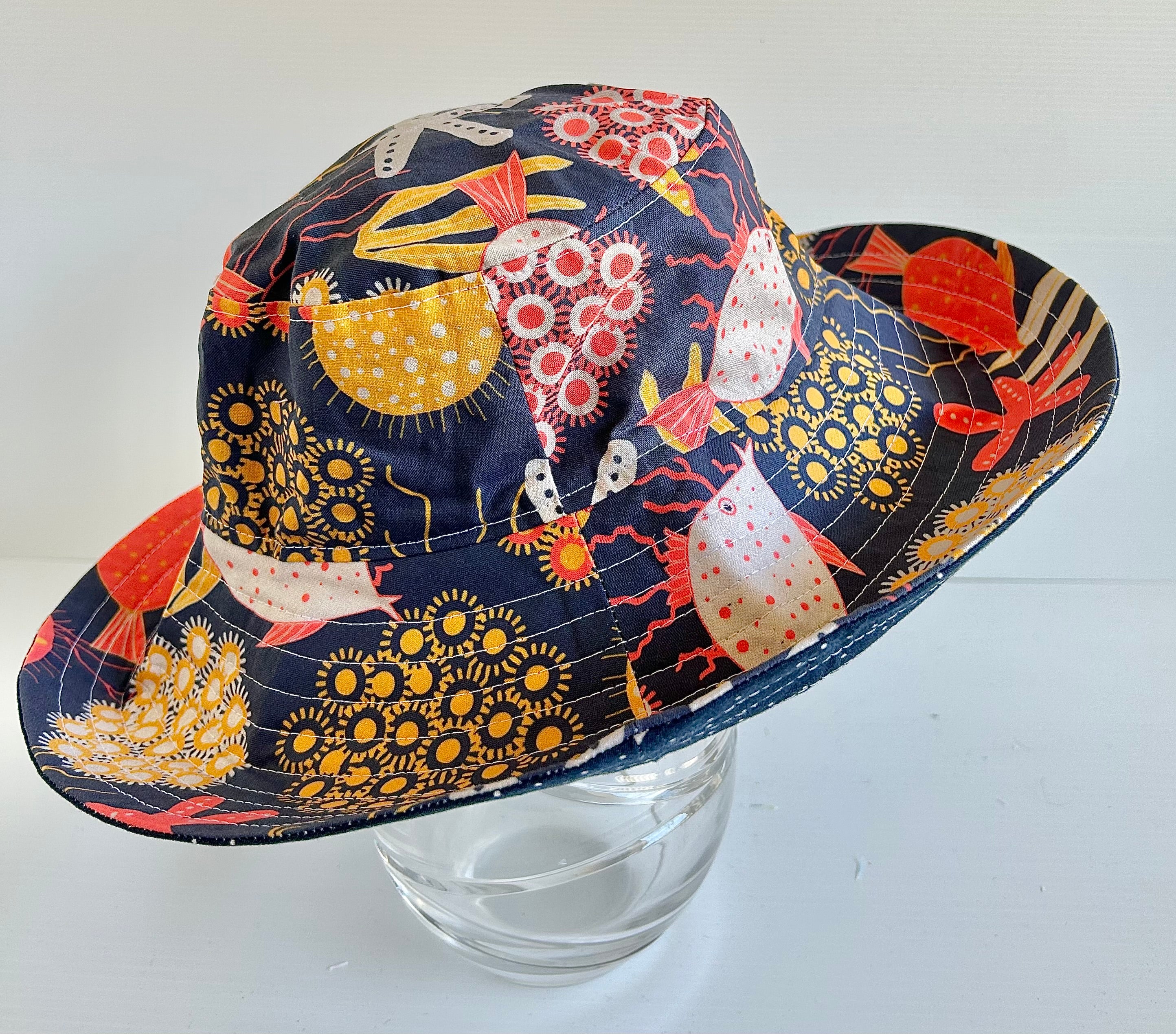 Ready to post- Medium size wide brim hats with strap- reduced price