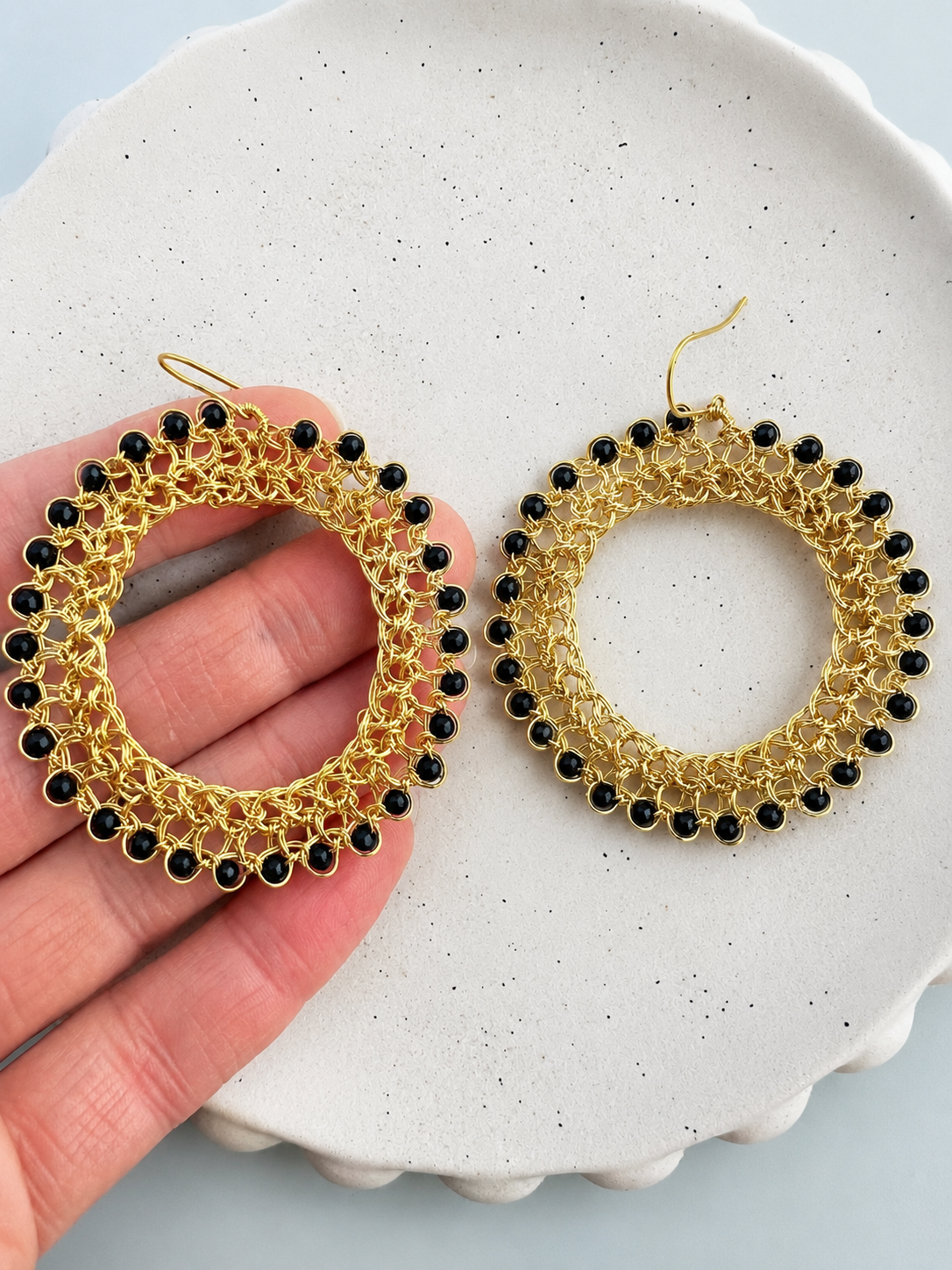 Midnight Halo Hoop Earrings