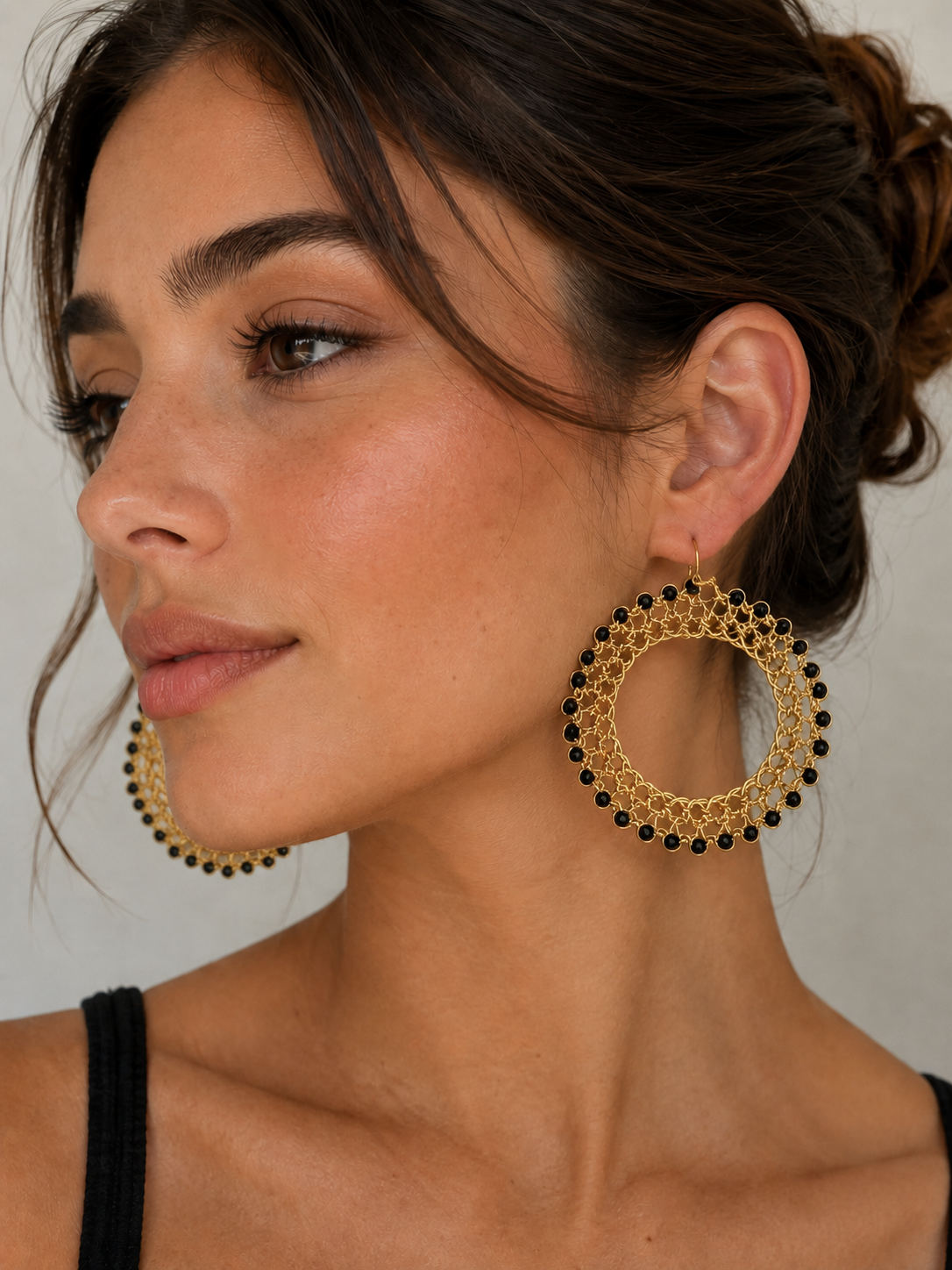 Midnight Halo Hoop Earrings