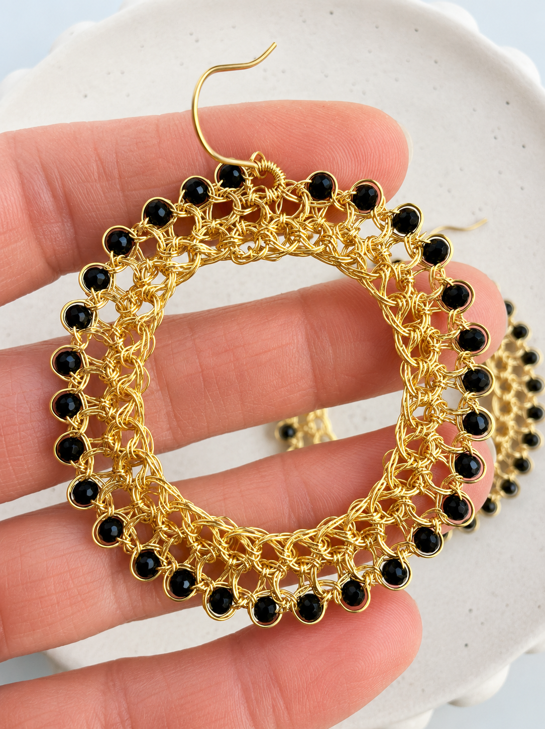 Midnight Halo Hoop Earrings