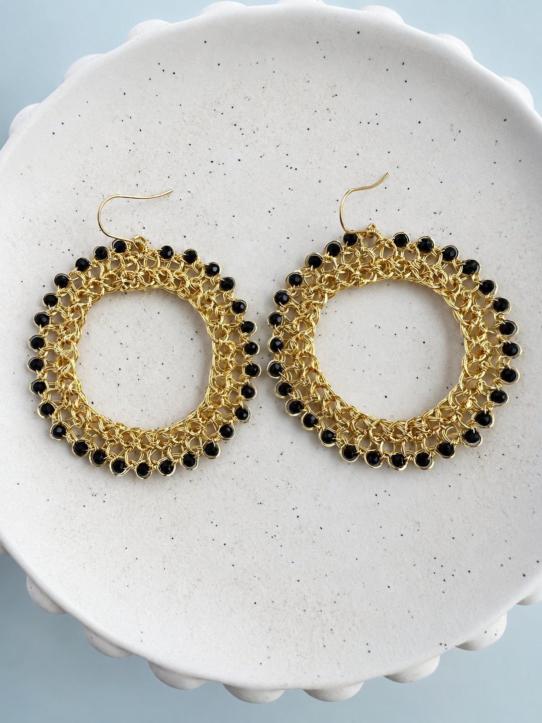 Midnight Halo Hoop Earrings