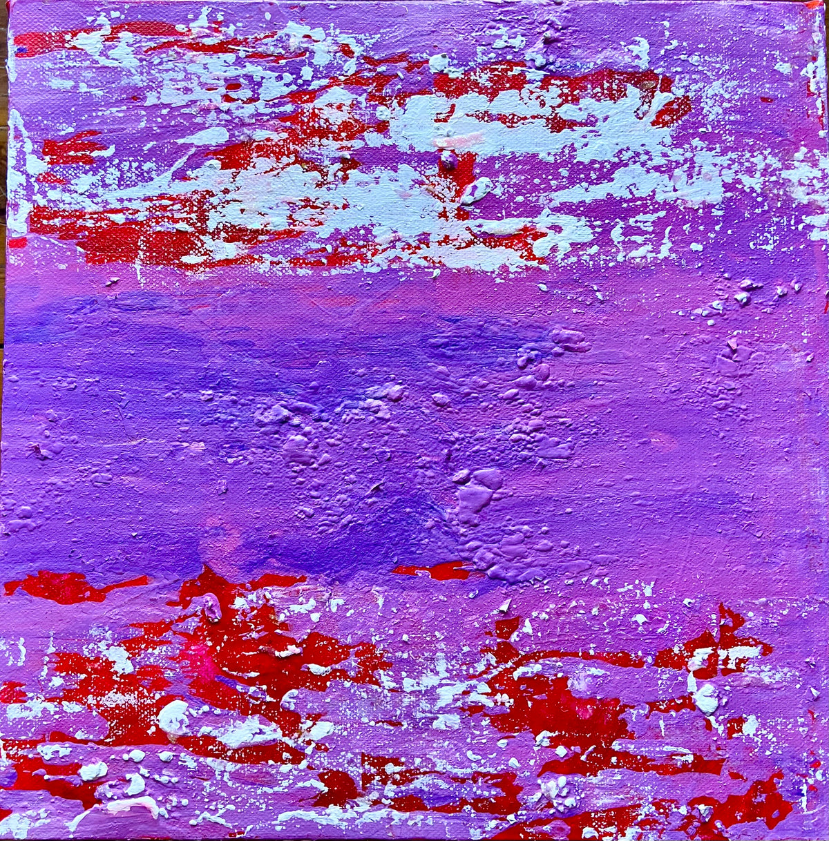 Inverted Abstract Acrylic Canvas Painting: Colorful Wall Art by Margo Humphries (30.5cm)
