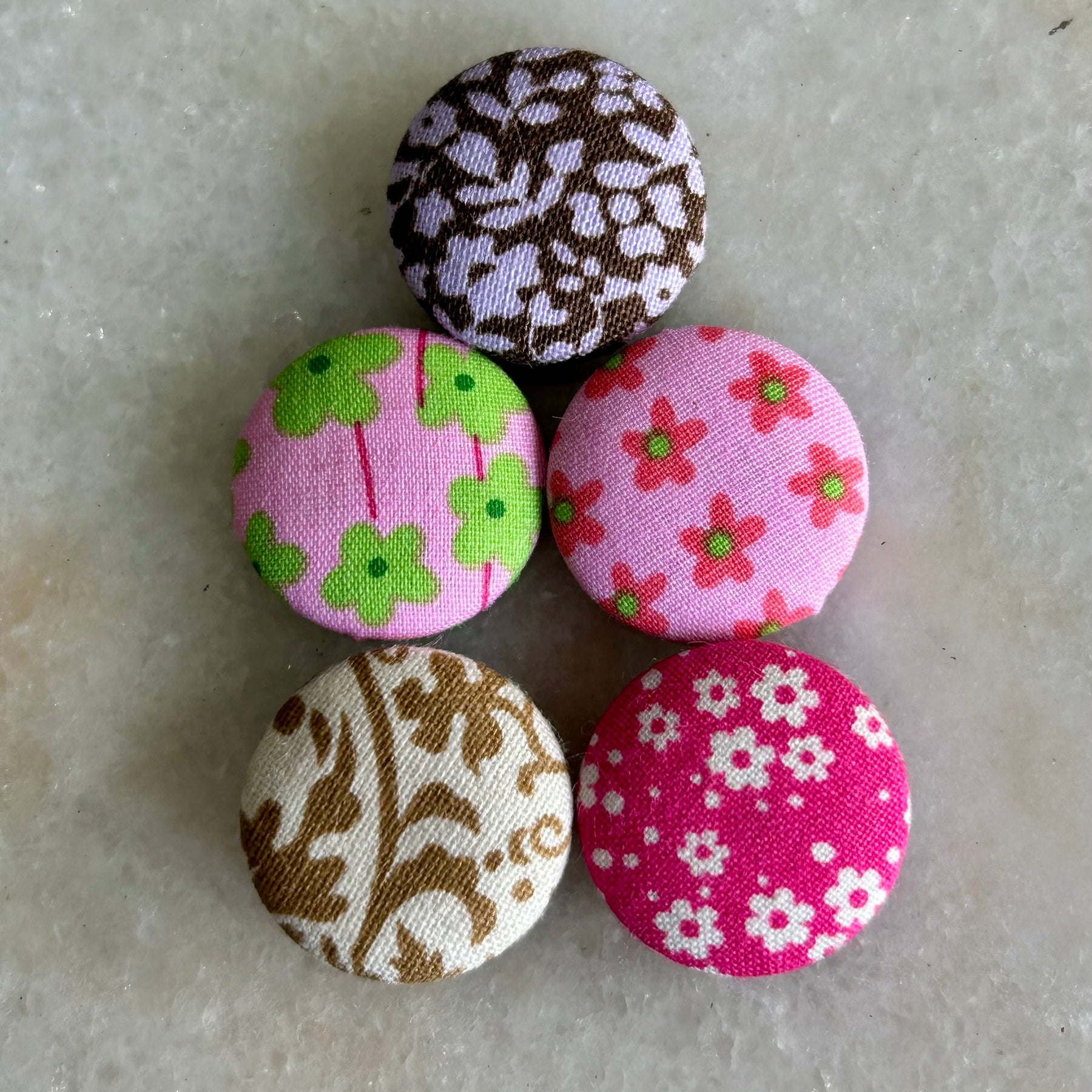 Fabric Covered Magnets - pack of 5