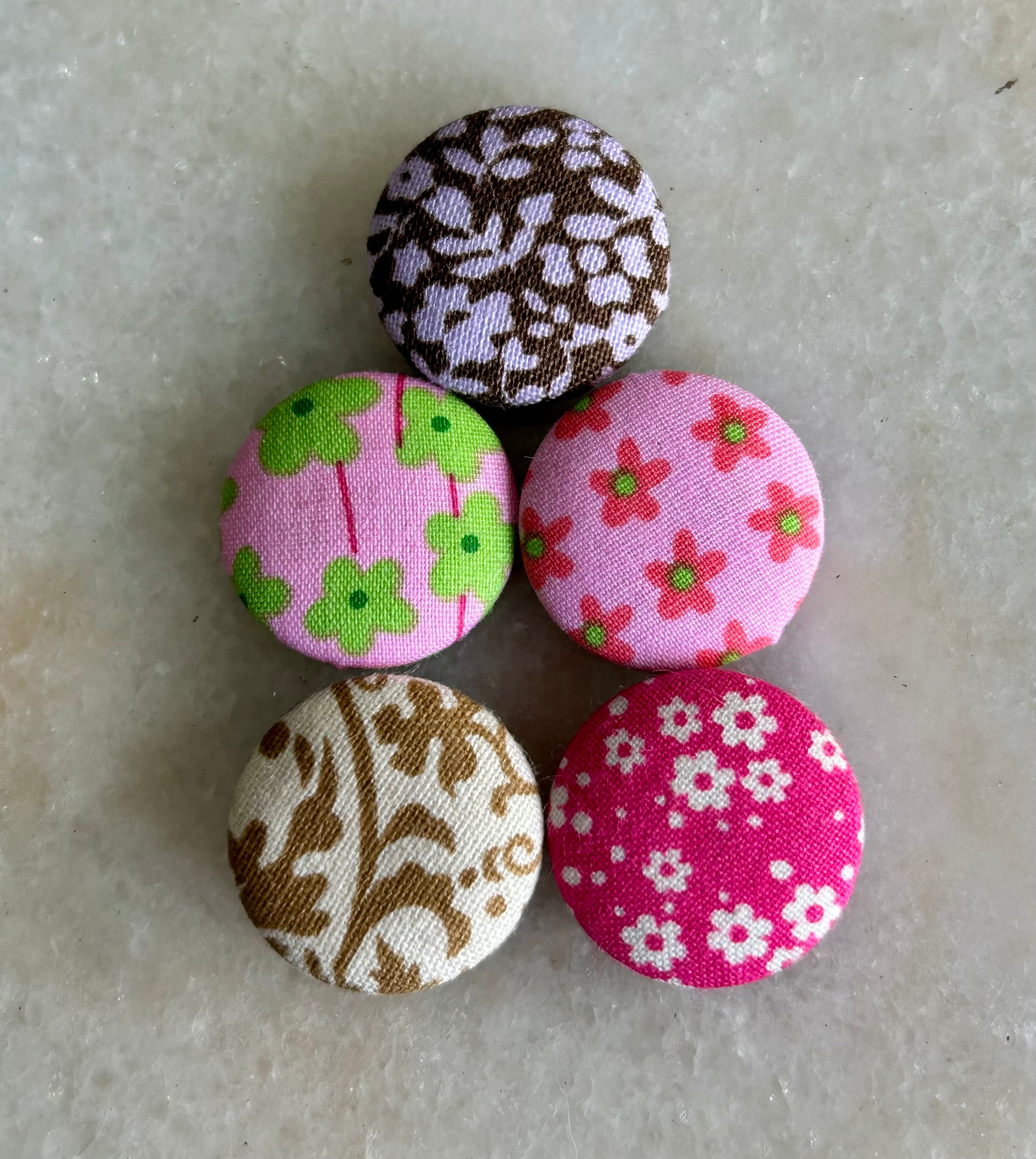 Fabric Covered Magnets - pack of 5