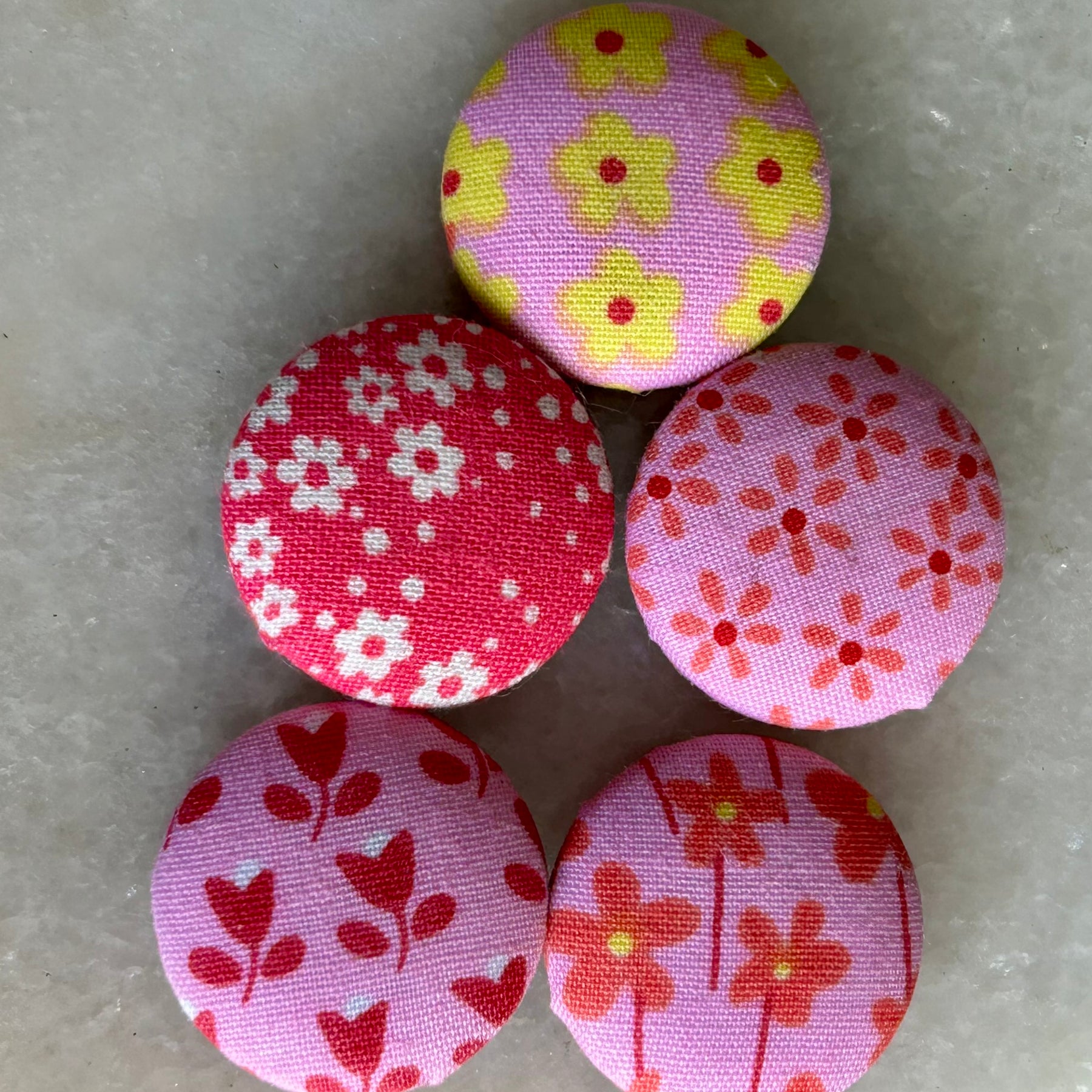 Fabric Covered Magnets - pack of 5