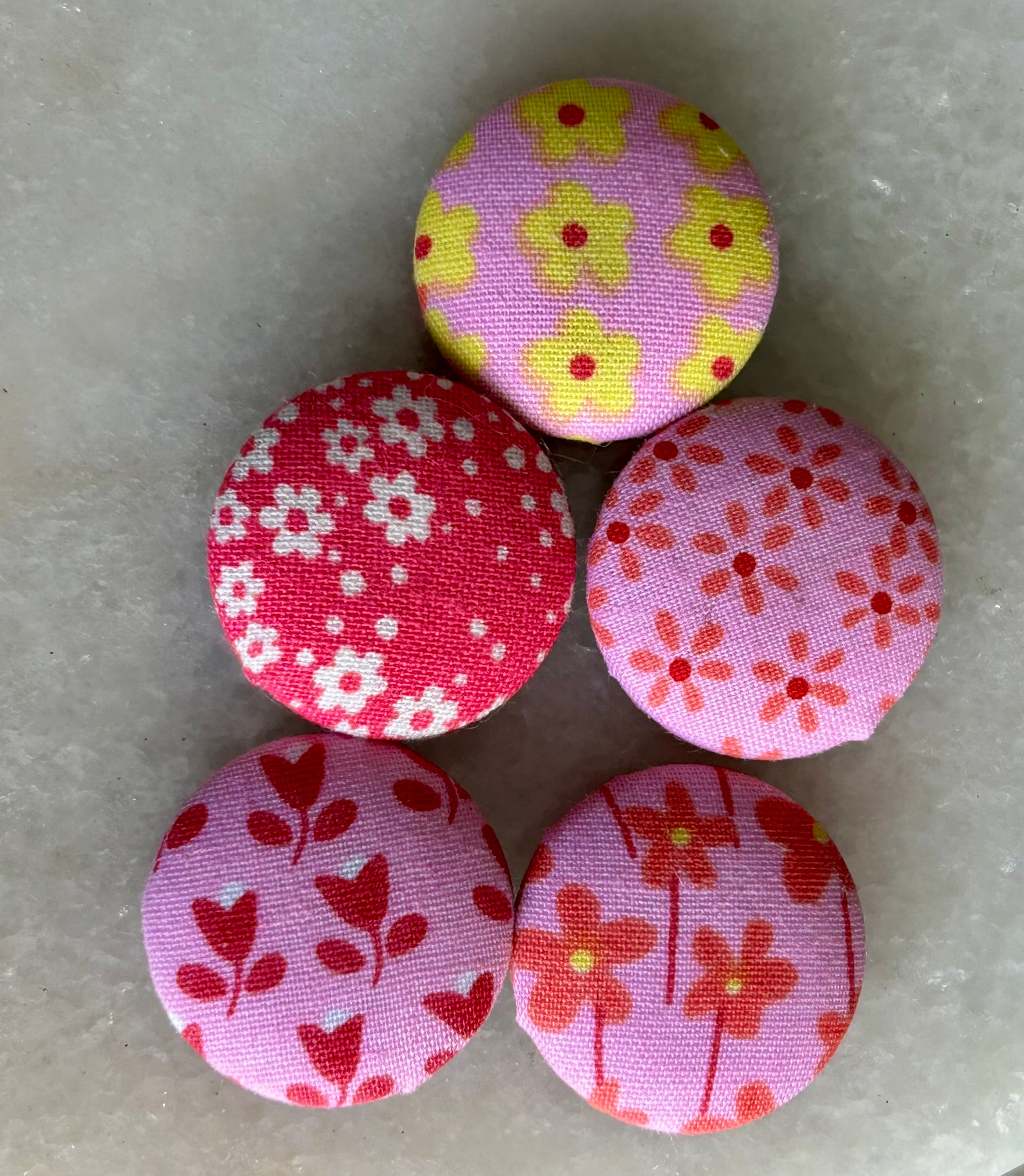 Fabric Covered Magnets - pack of 5
