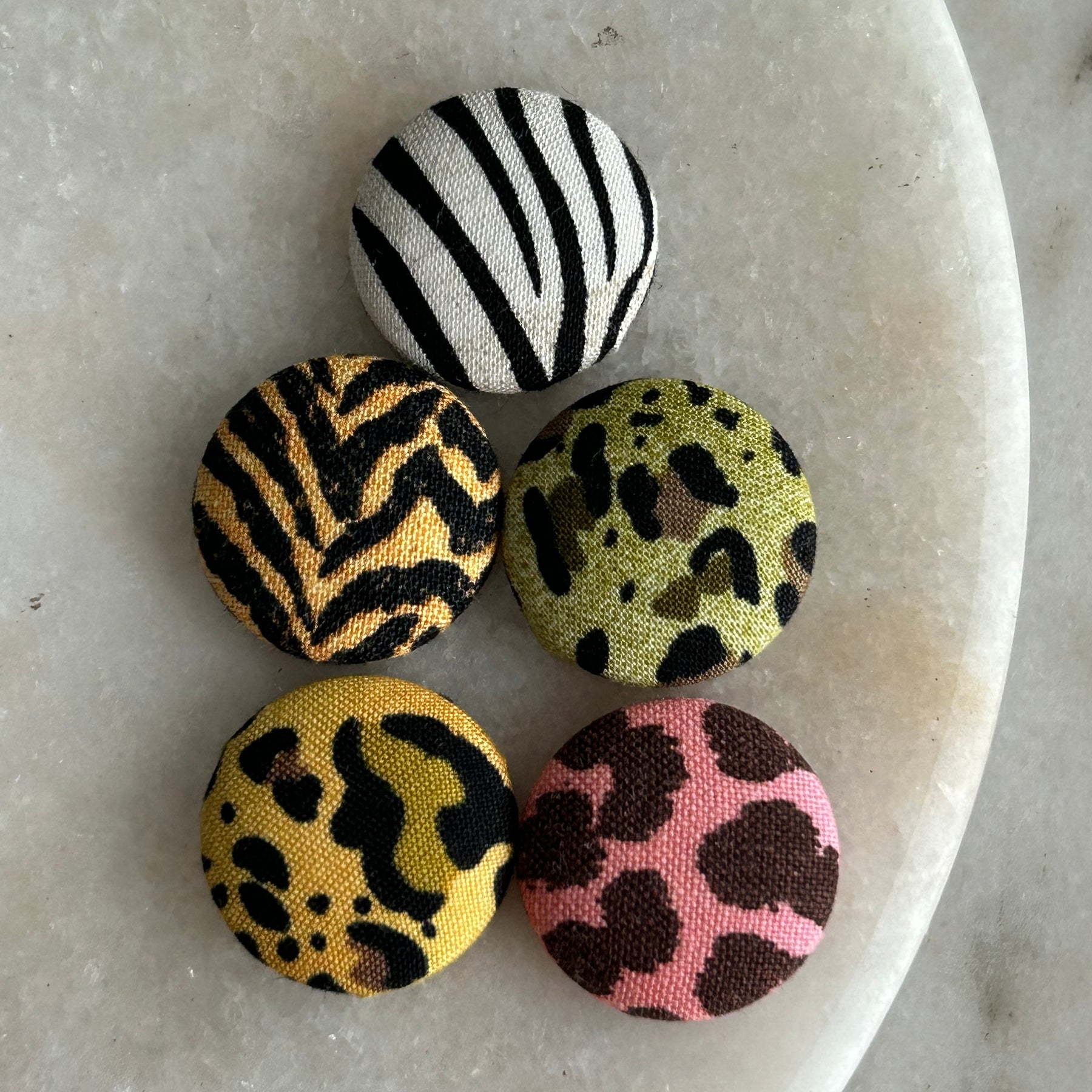 Fabric Covered Magnets - pack of 5