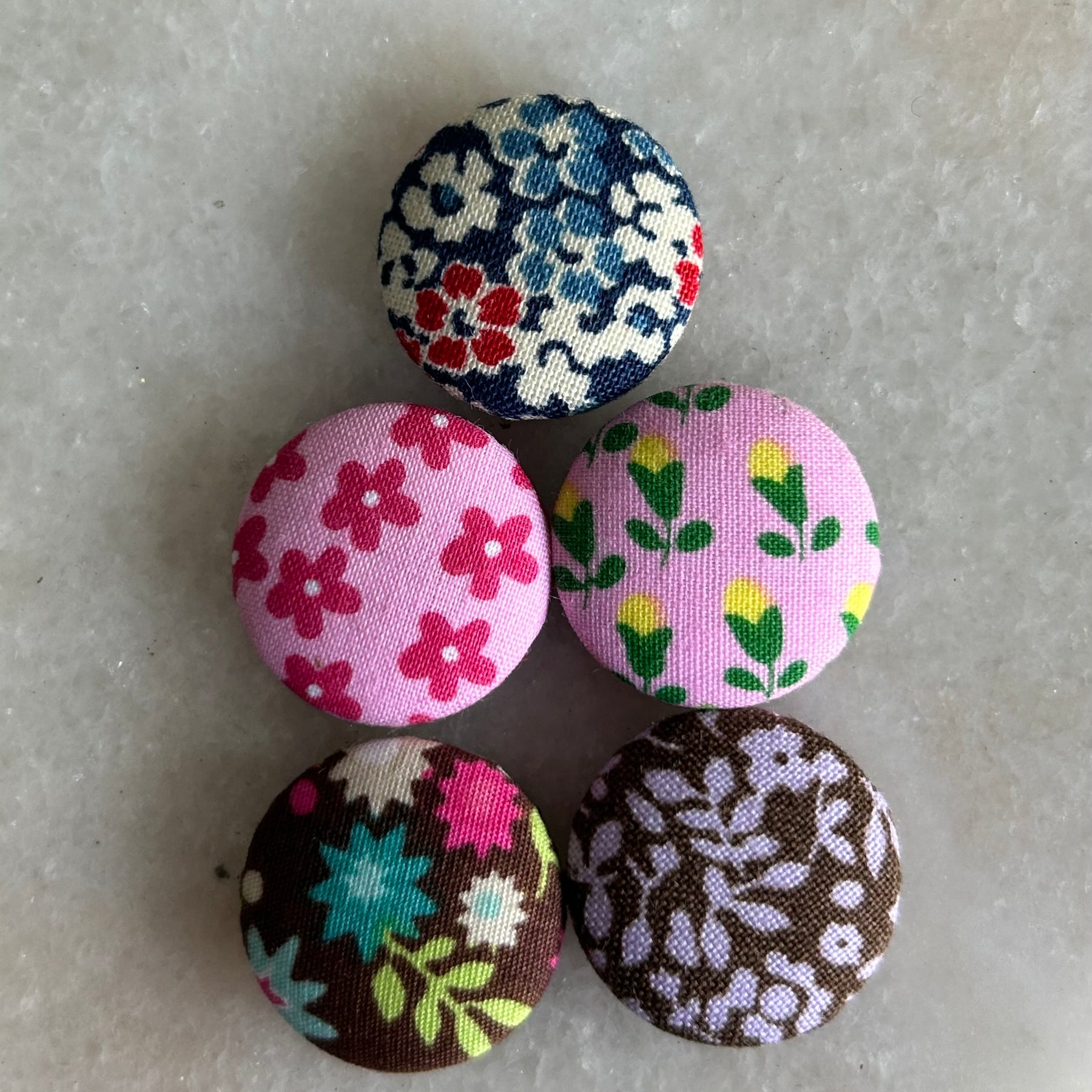 Fabric Covered Magnets - pack of 5