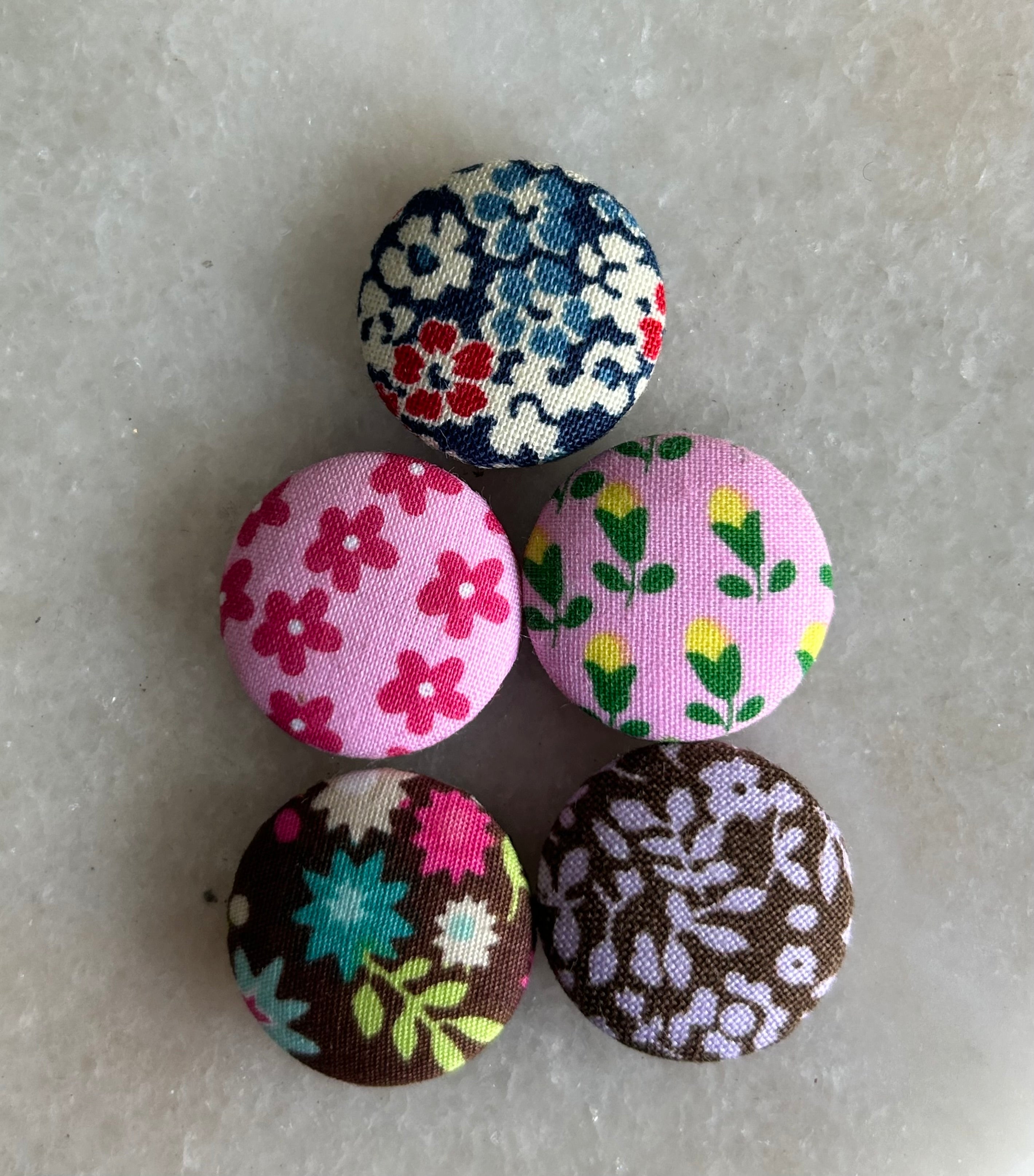 Fabric Covered Magnets - pack of 5