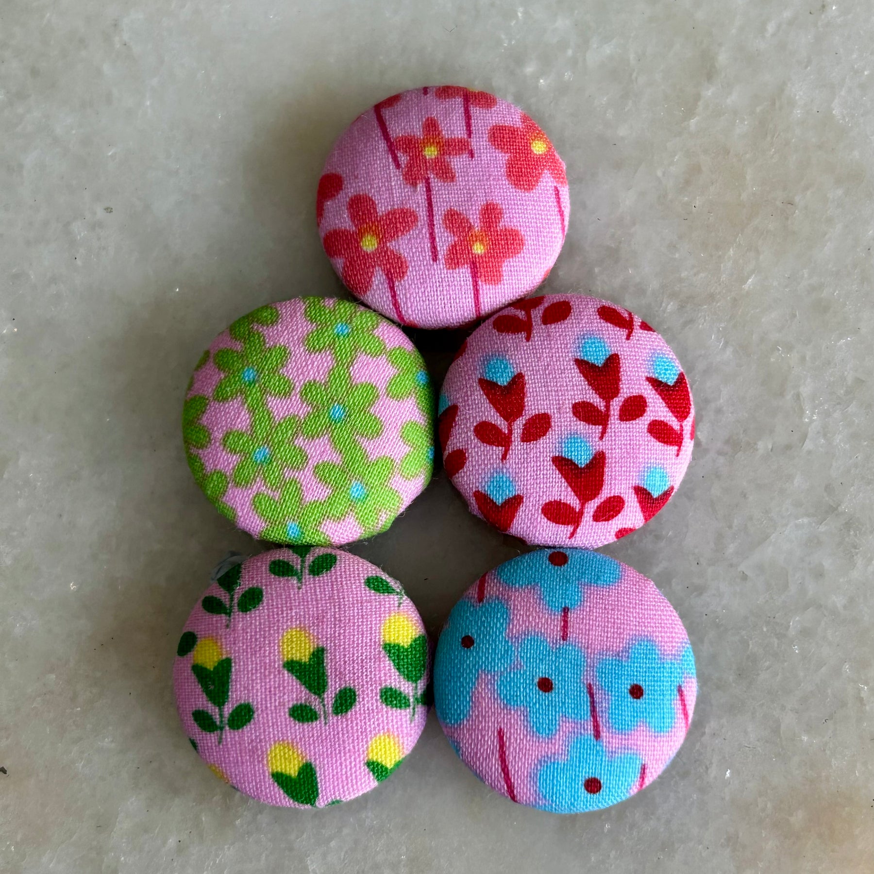 Fabric Covered Magnets - pack of 5