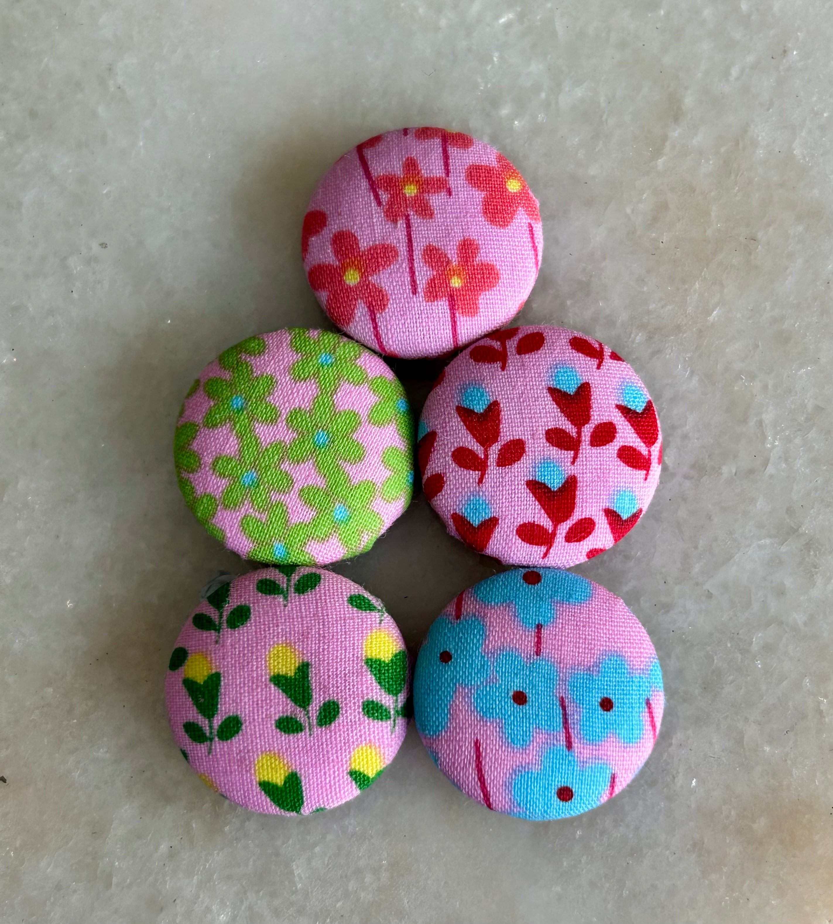 Fabric Covered Magnets - pack of 5