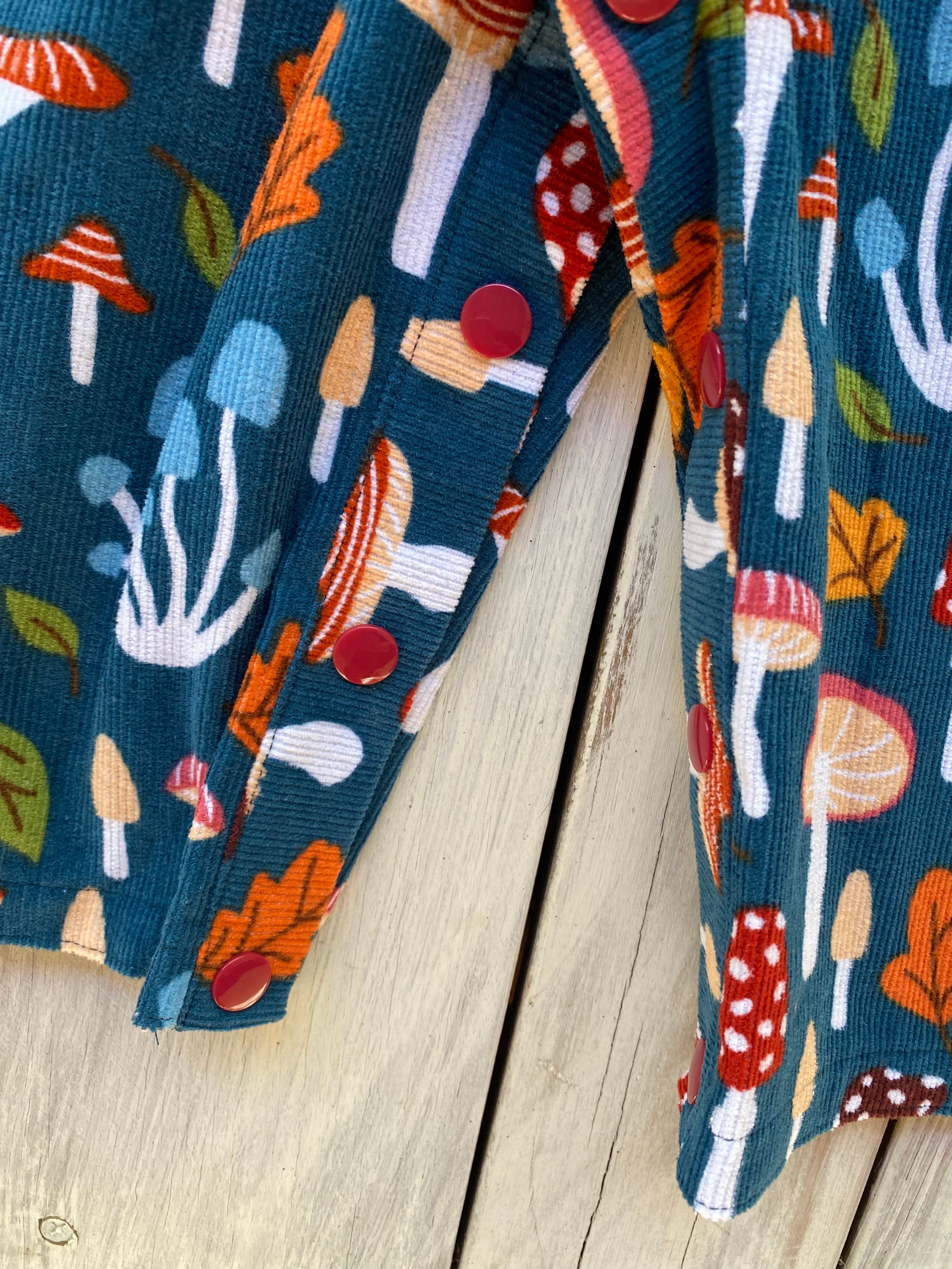 Corduroy Childs overalls large mushroom print in size 0