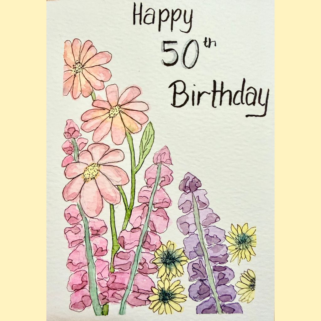 Hand Painted Floral Greeting Card | Customisable