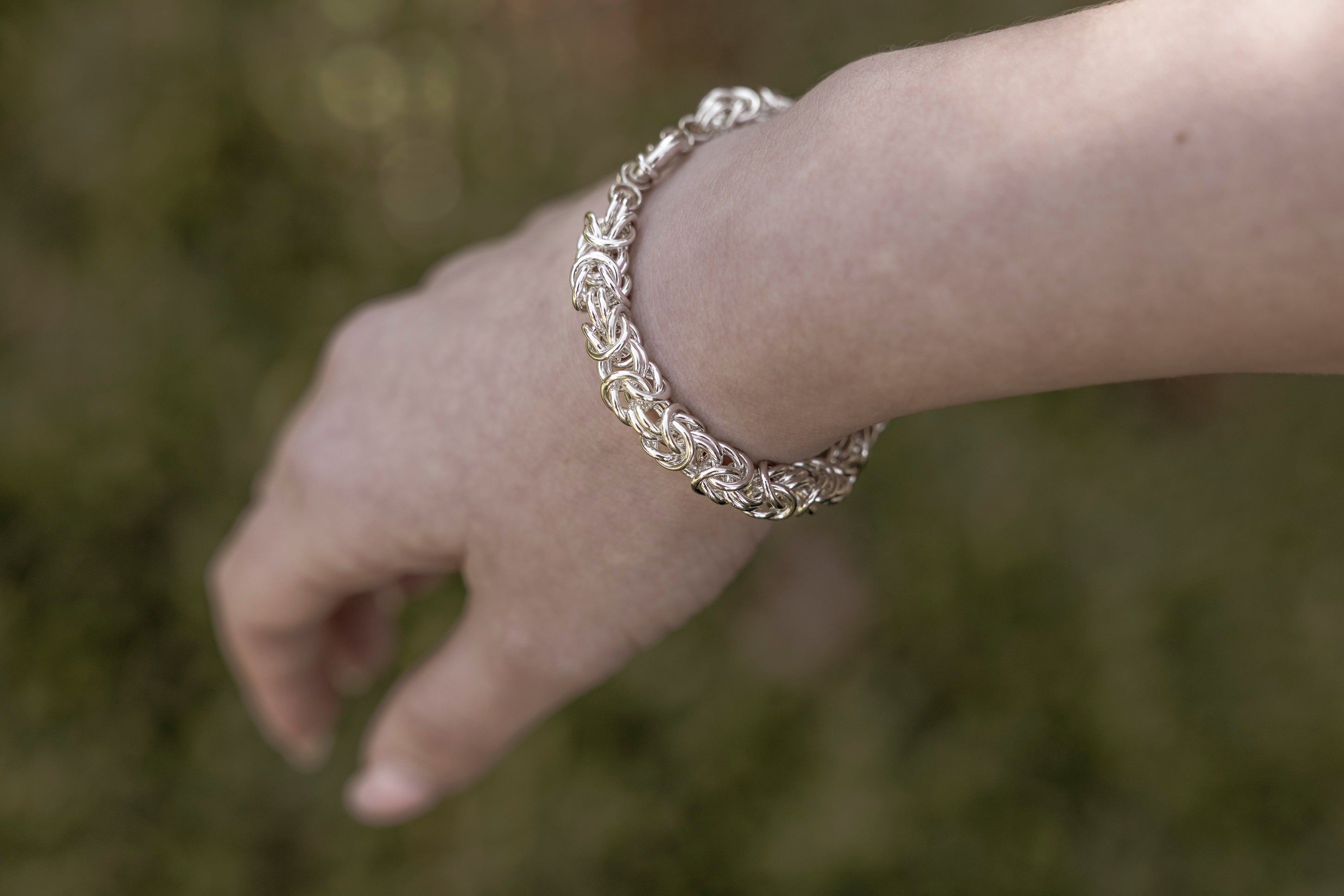 Sterling Silver Byzantine Bracelet 19cm