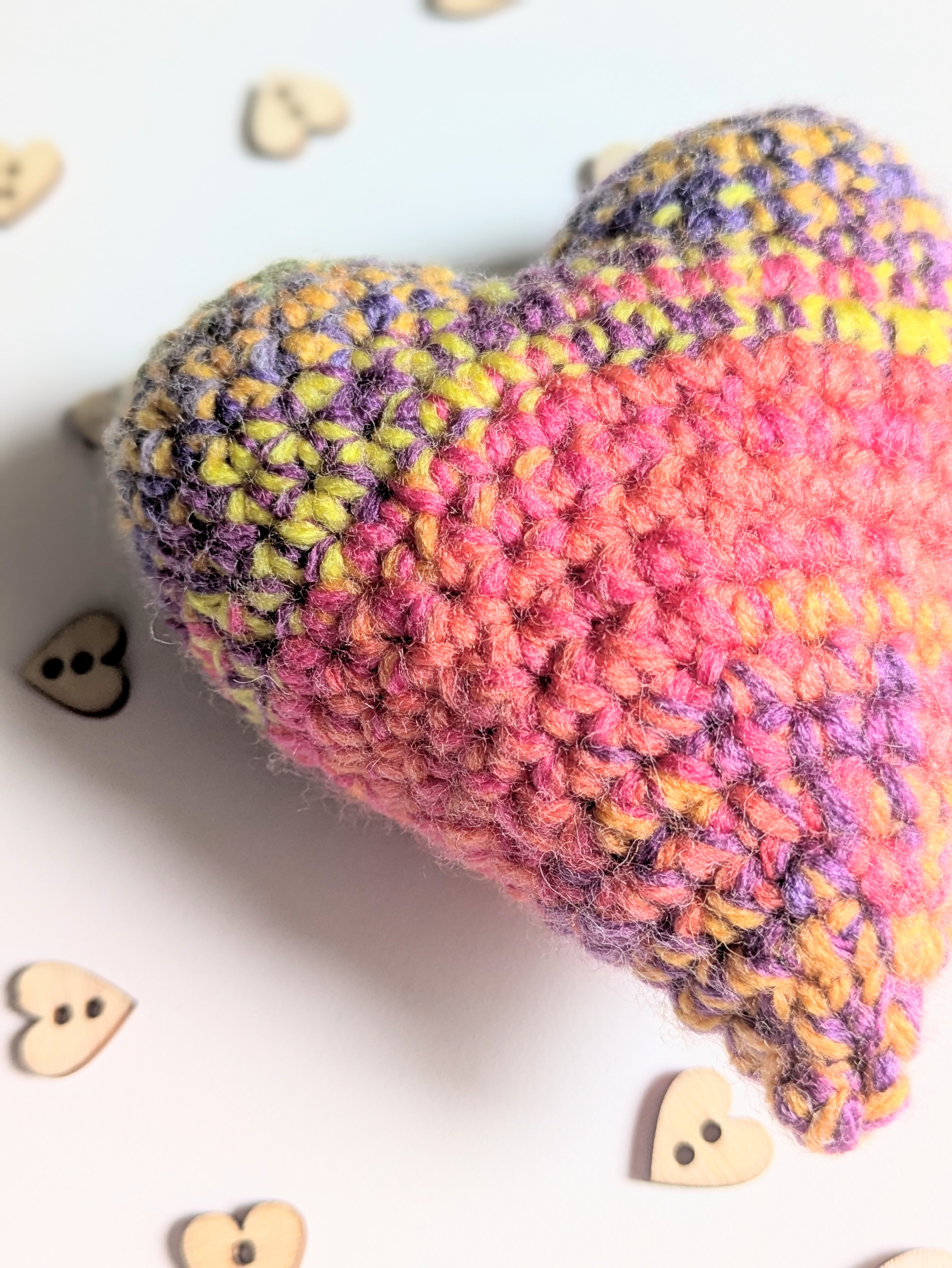 'Love Is Love' Heart Handmade Crochet Rainbow Valentine