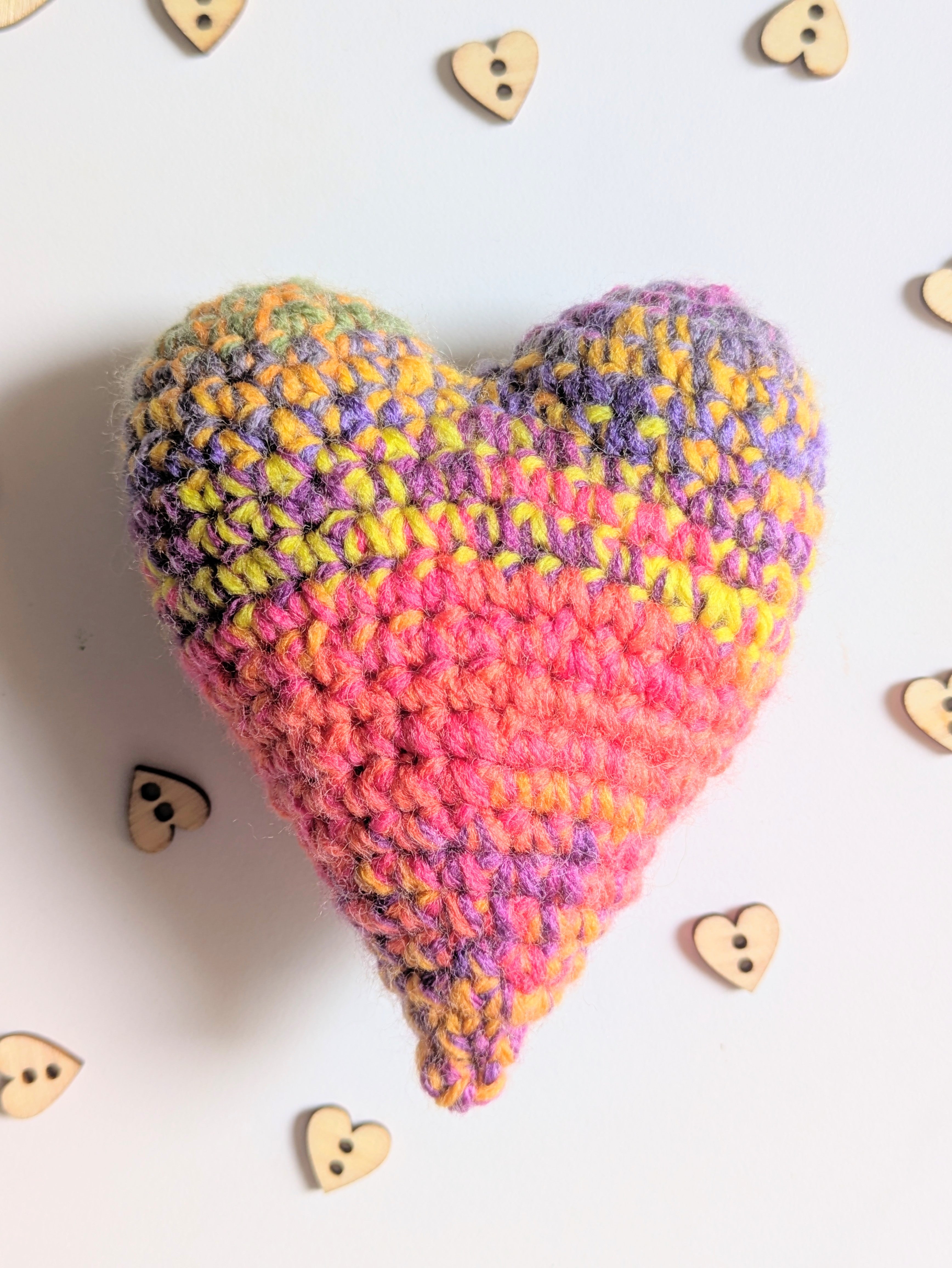 'Love Is Love' Heart Handmade Crochet Rainbow Valentine