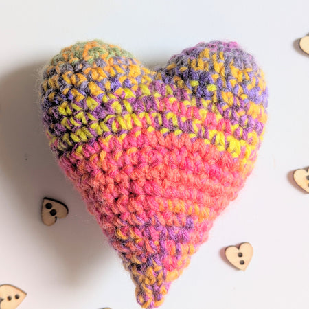 'Love Is Love' Heart Handmade Crochet Rainbow Valentine