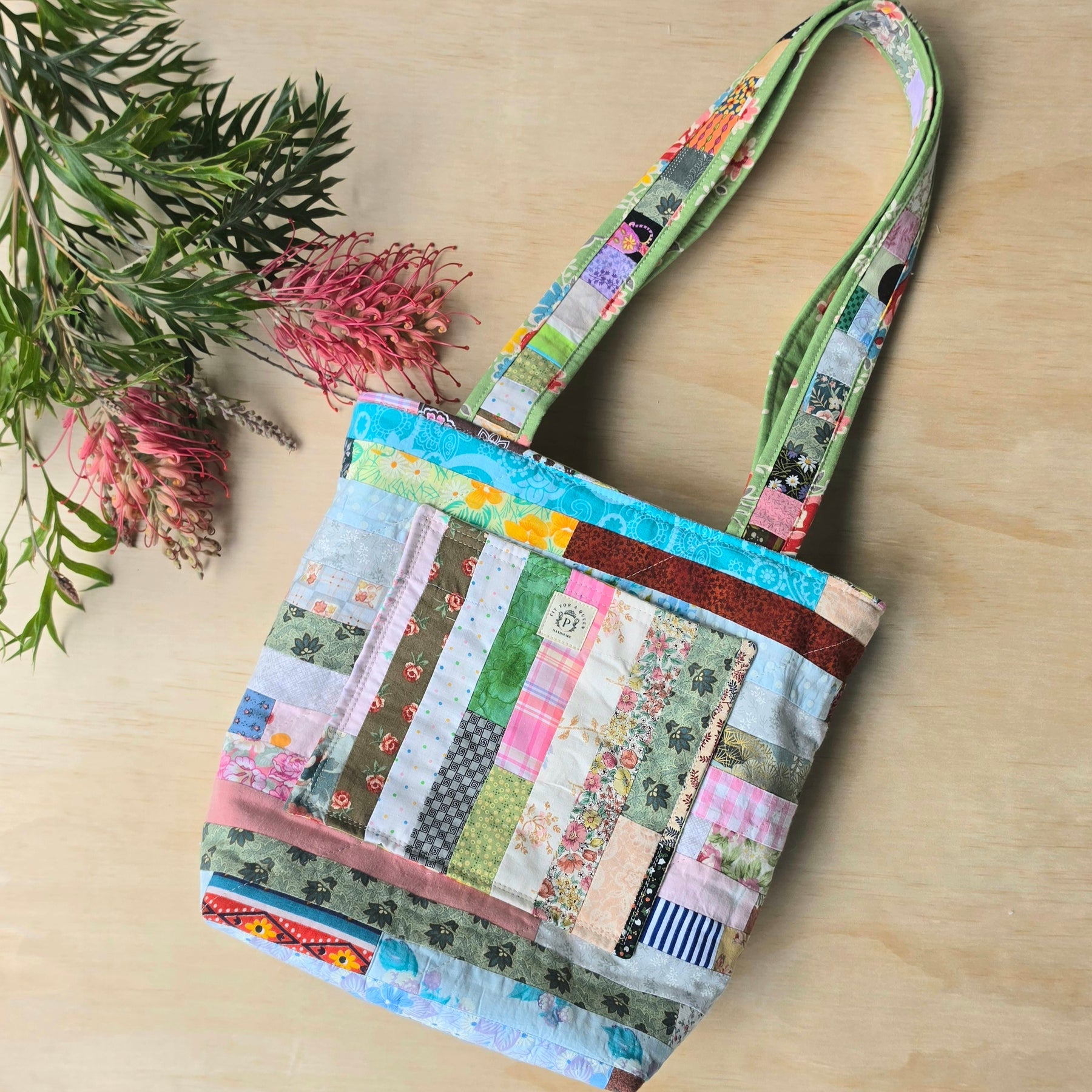 Upcycled Patchwork Handbag - Pre-loved Fabric