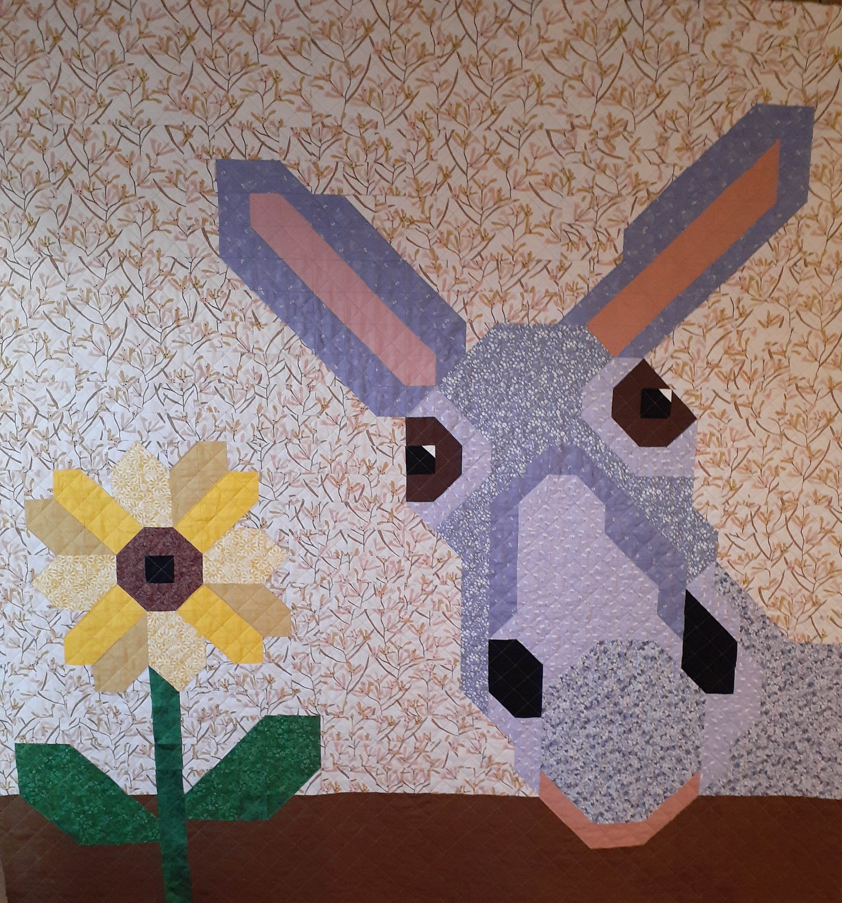 Dolly donkey and sunflower patchwork quilt