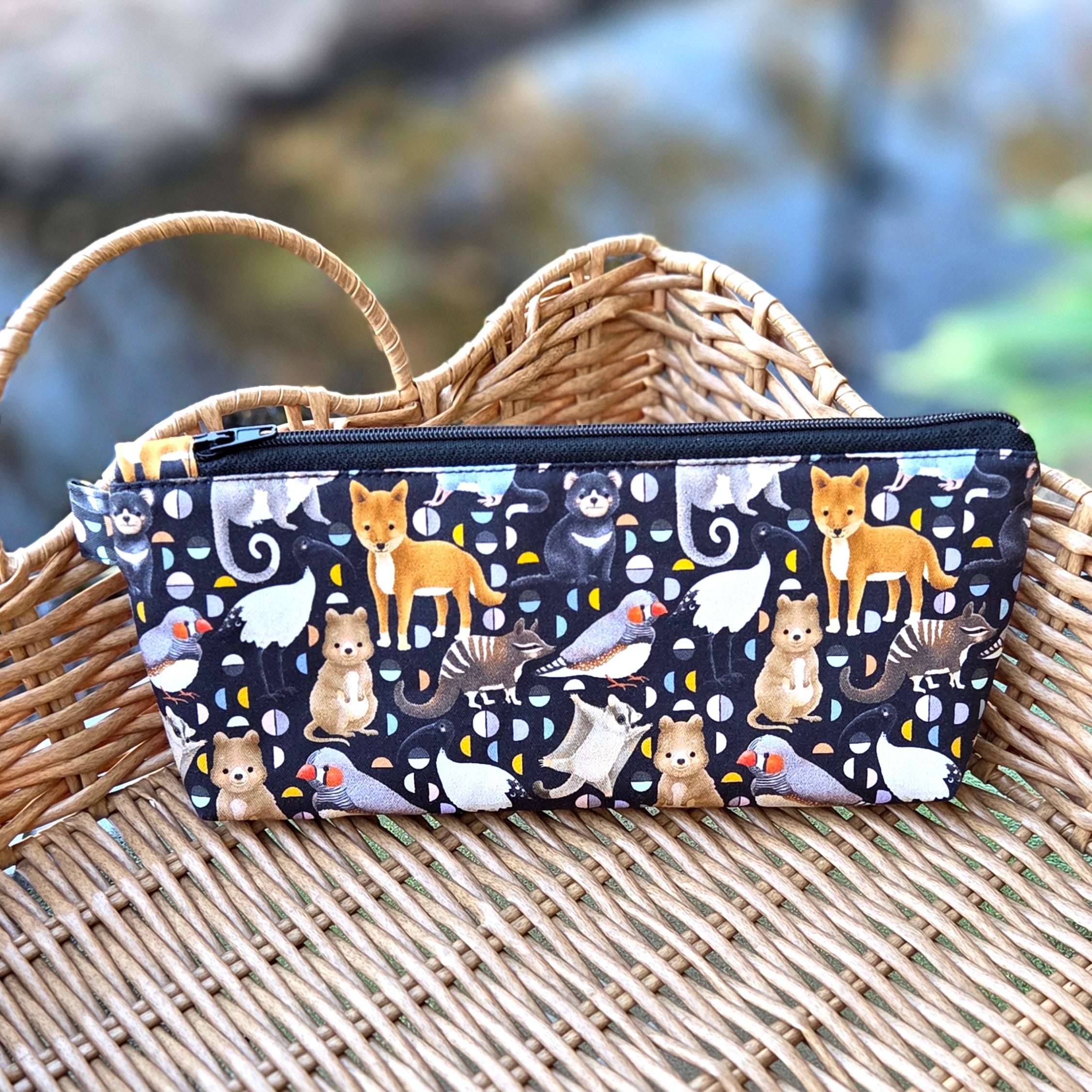 Pencil cases in Australian native animal fabrics
