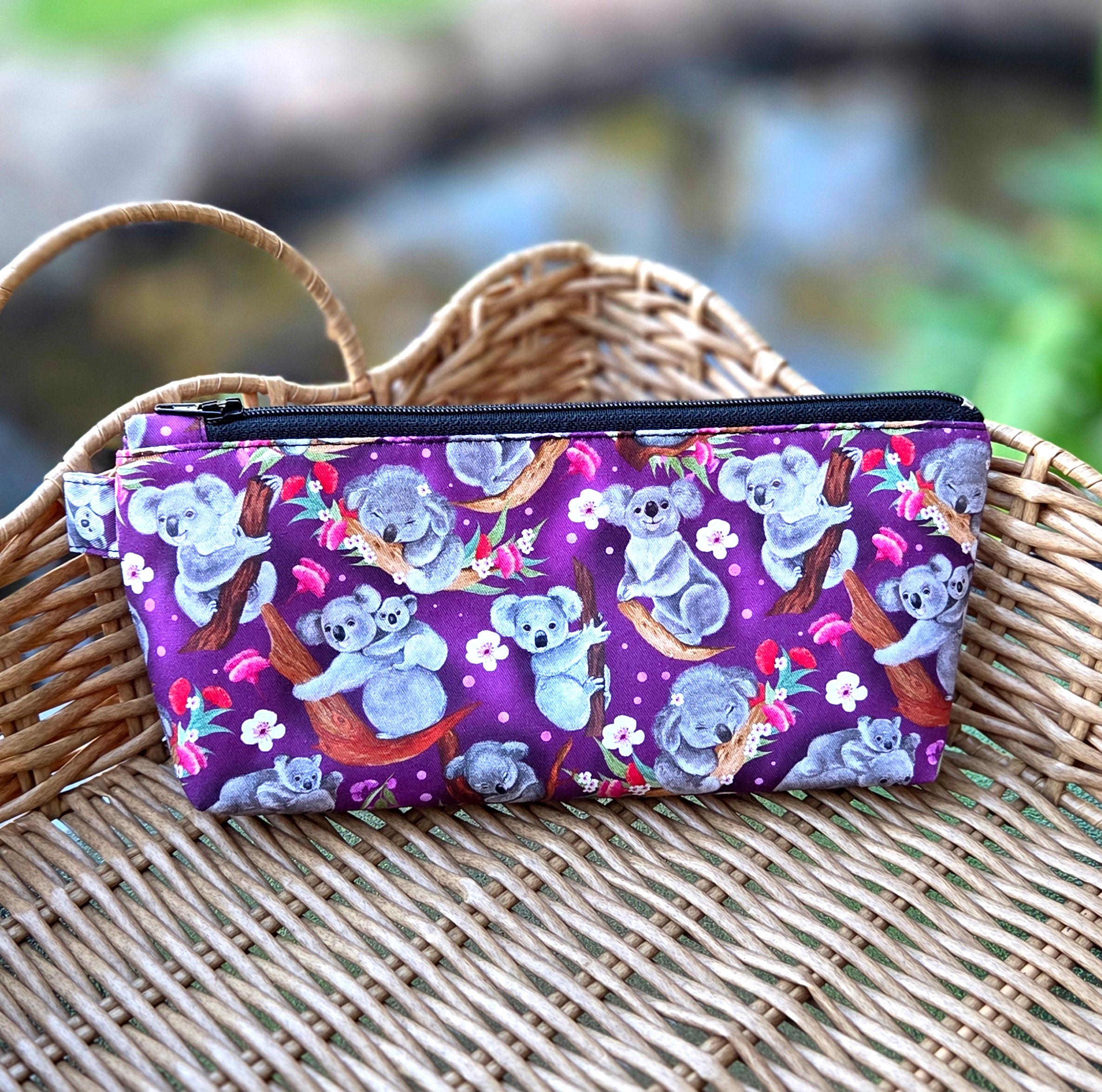 Pencil cases in Australian native animal fabrics