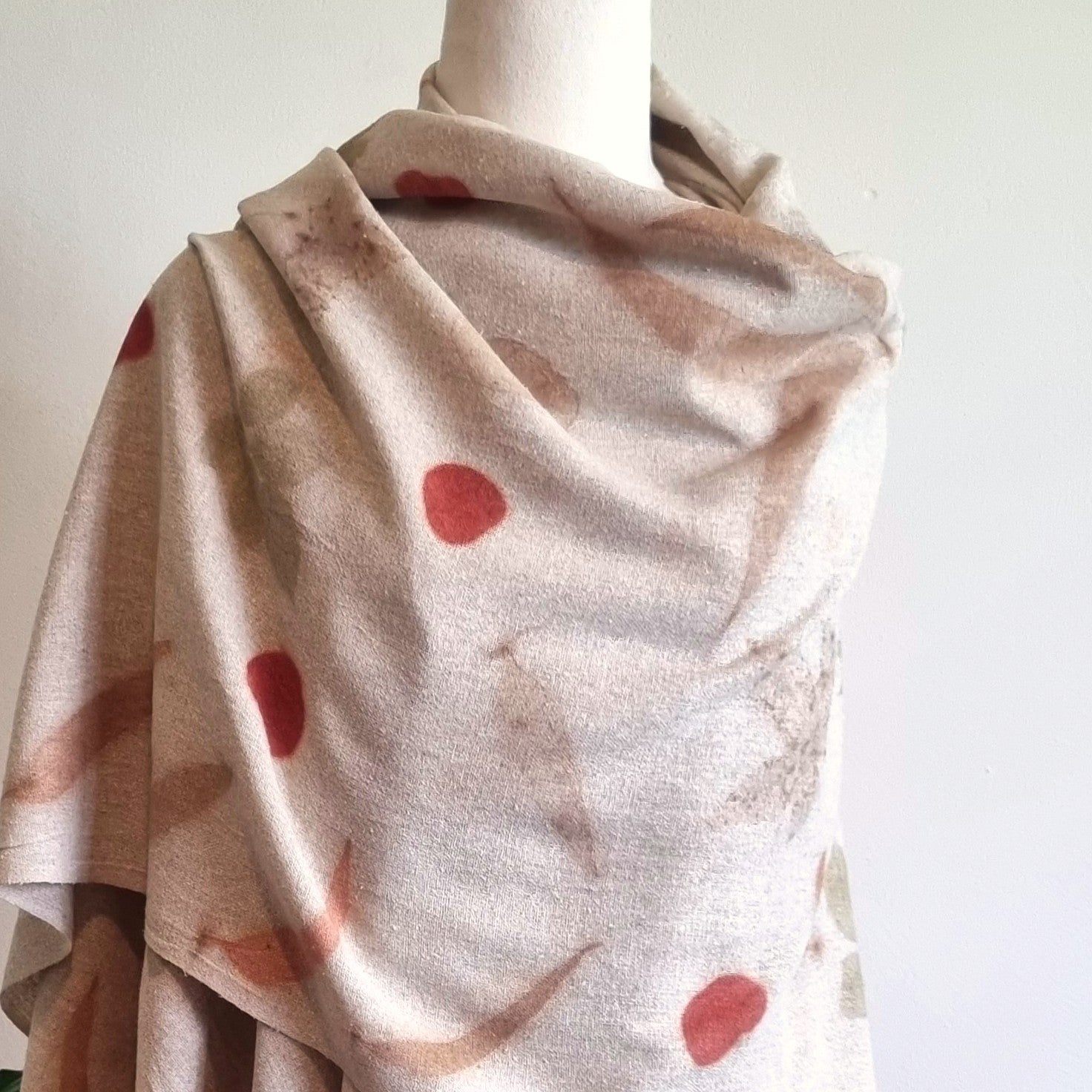 Raw Silk - Large Botanical Print Shawl- The Eloise
