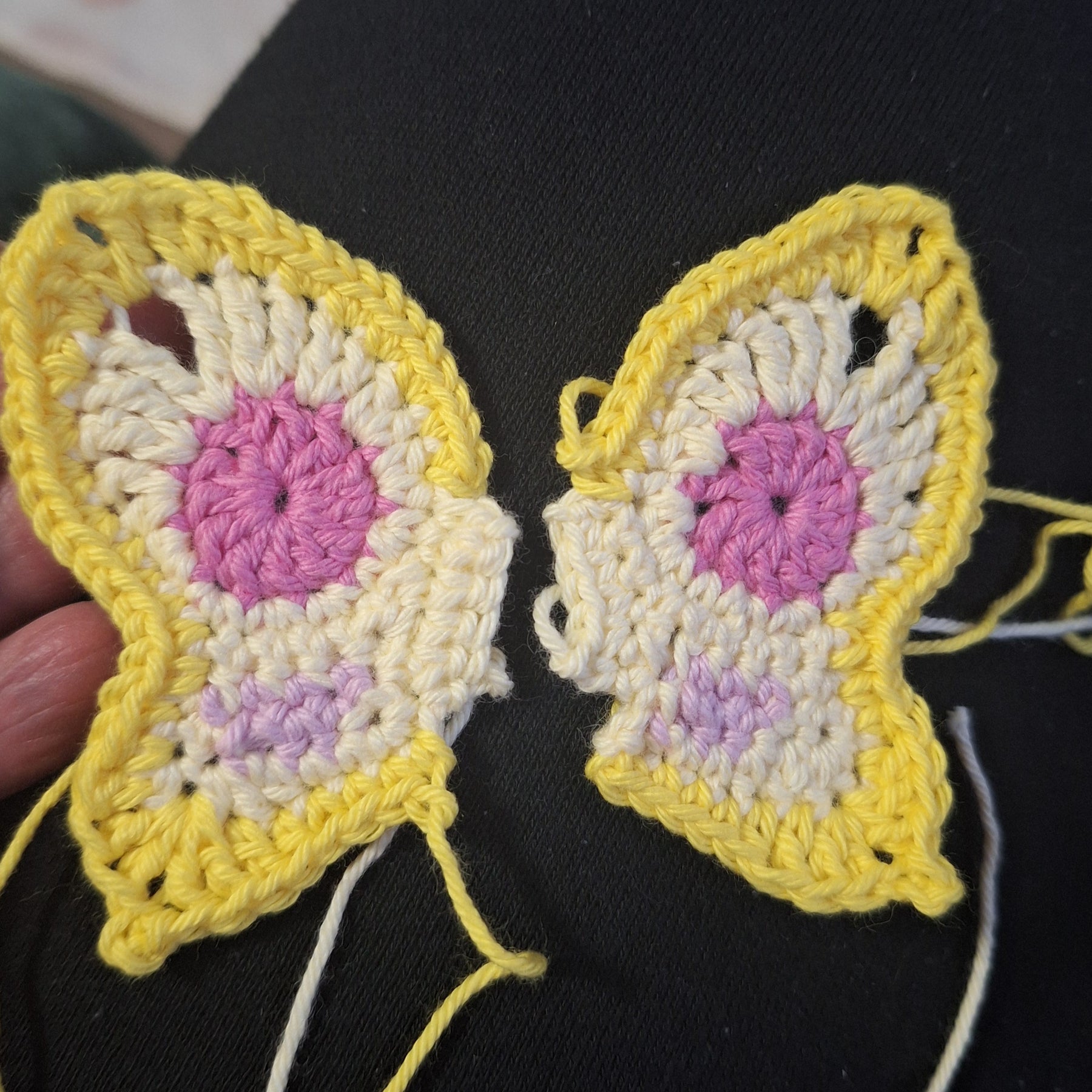 Crocheted Butterfly and Bee Springtime mobile