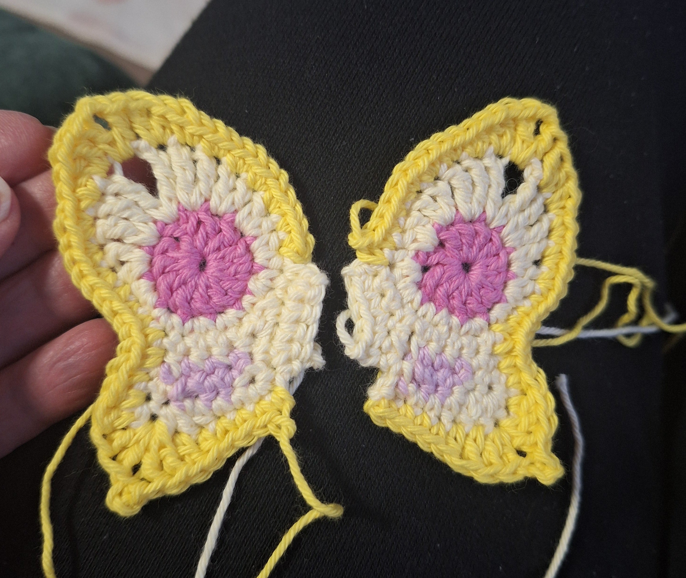 Crocheted Butterfly and Bee Springtime mobile