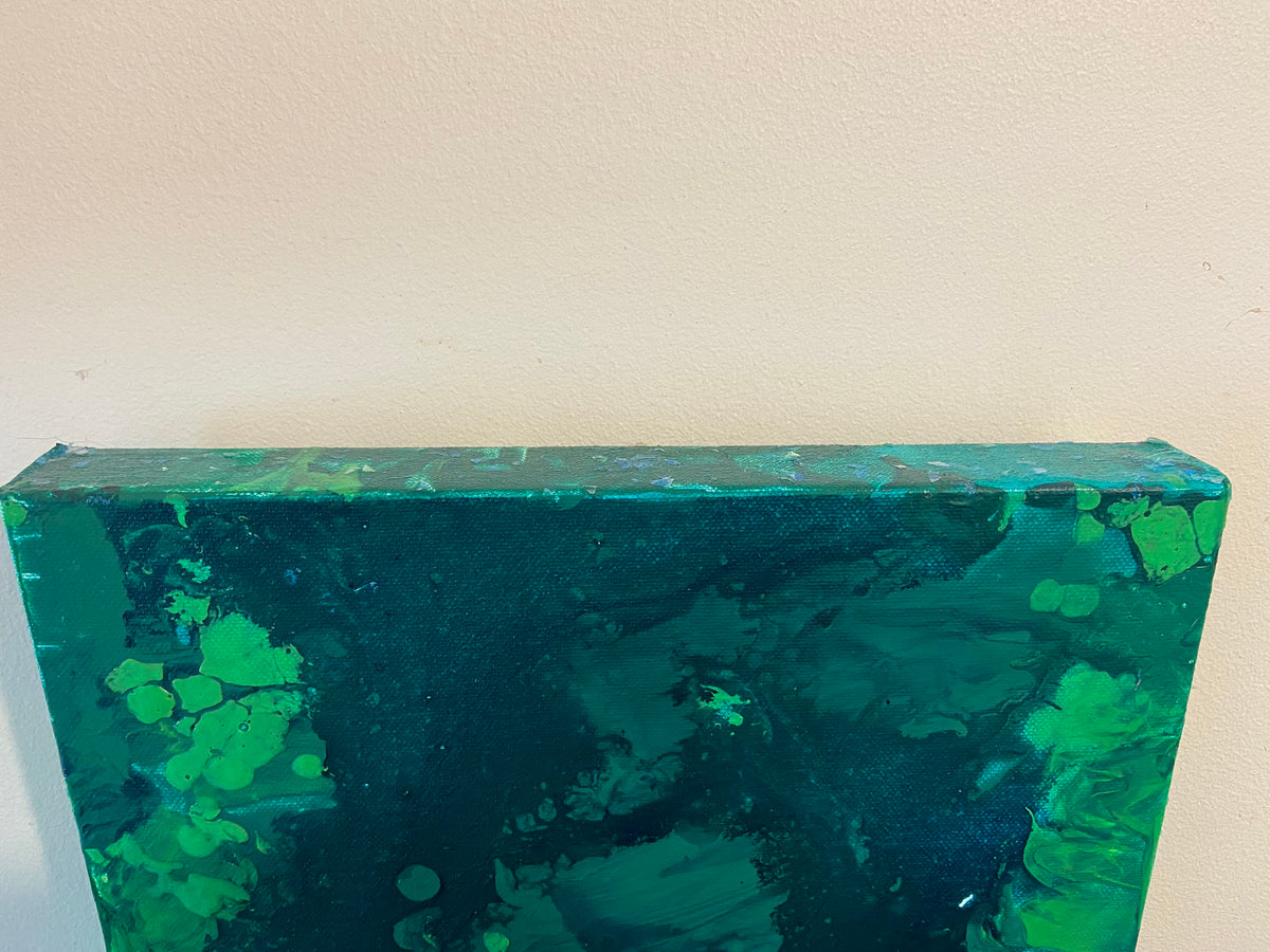 Green Aventurine Wall Art Original Abstract Acrylic Canvas Painting