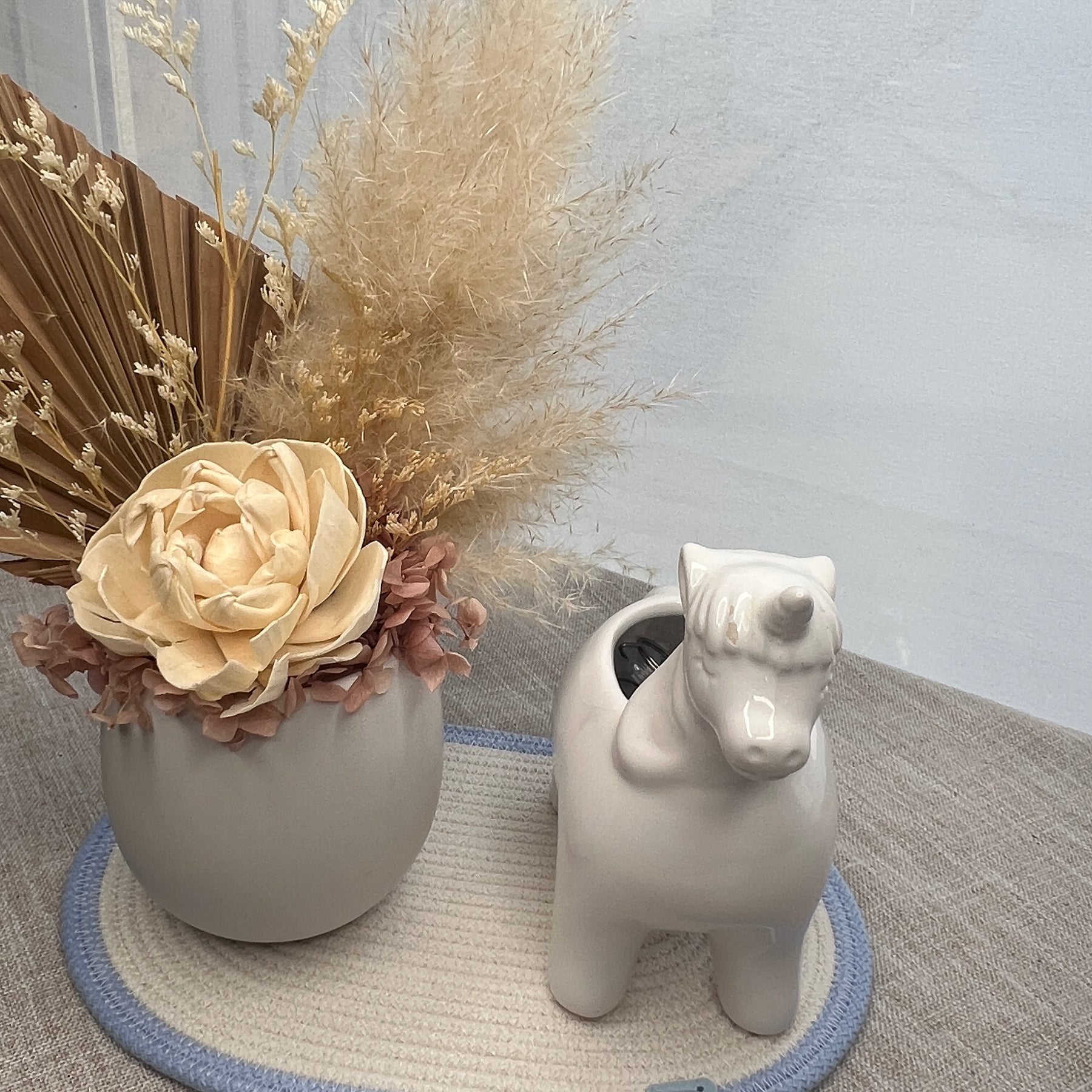 Blue & Ivory Rope Trays – Set of 2
