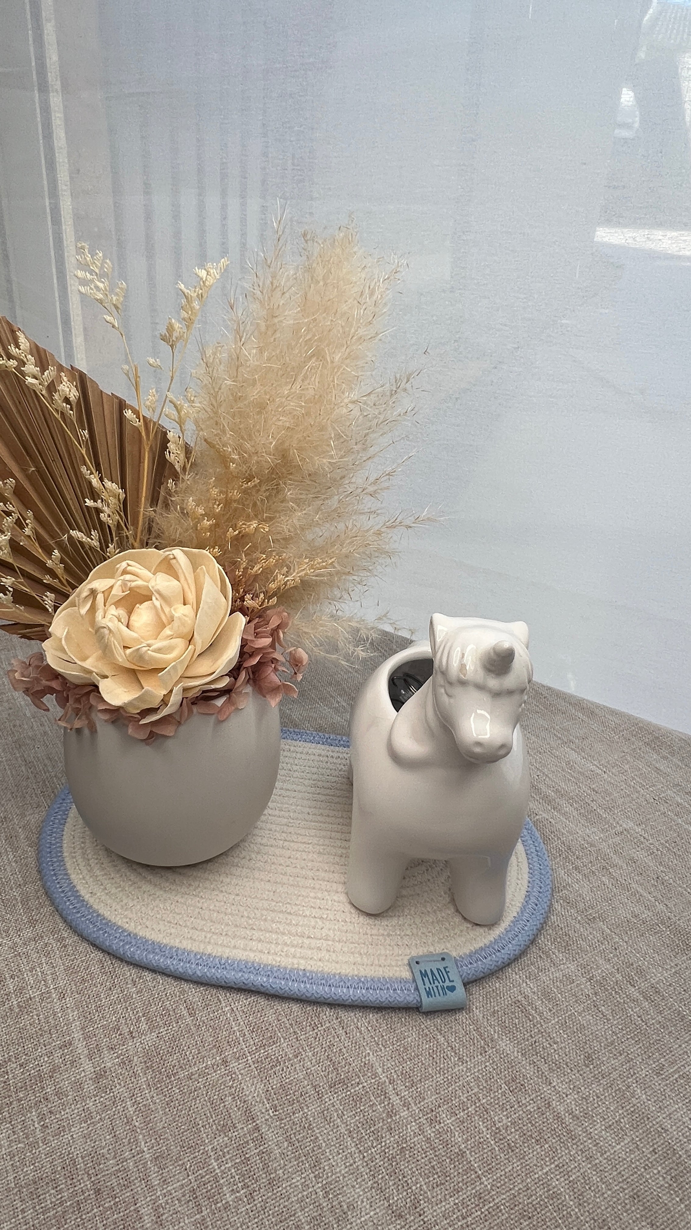 Blue & Ivory Rope Trays – Set of 2