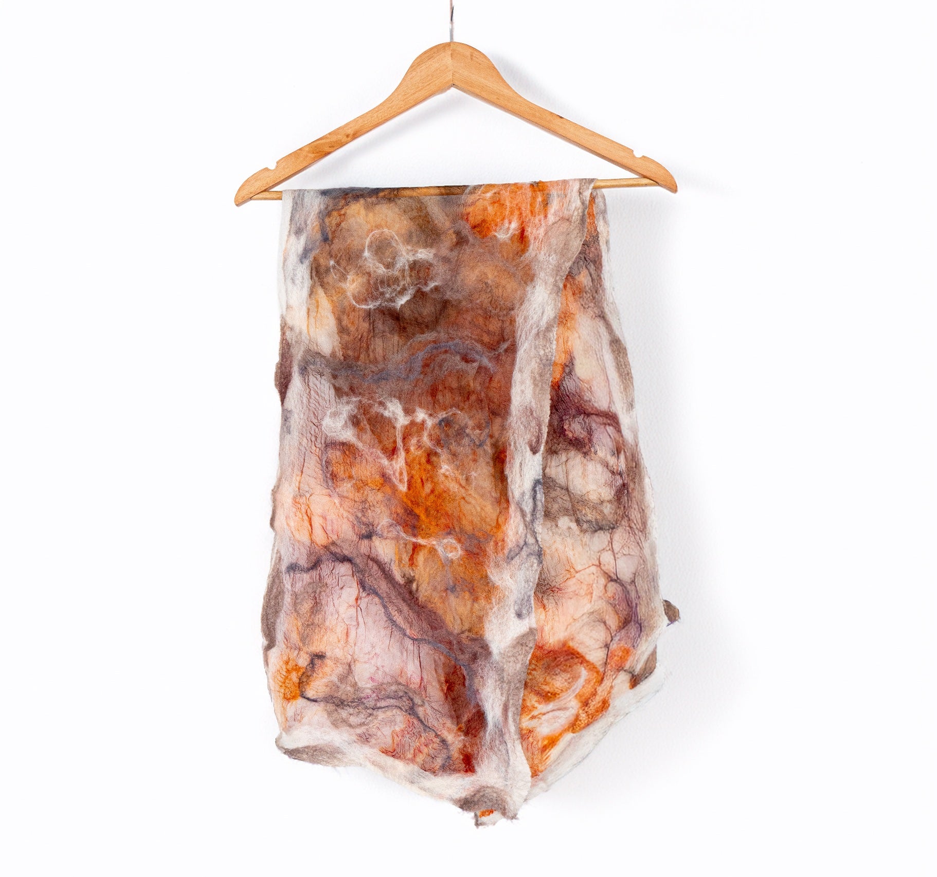 Nuno Felt Wool & Silk Scarf – Earth & Stone Inspired