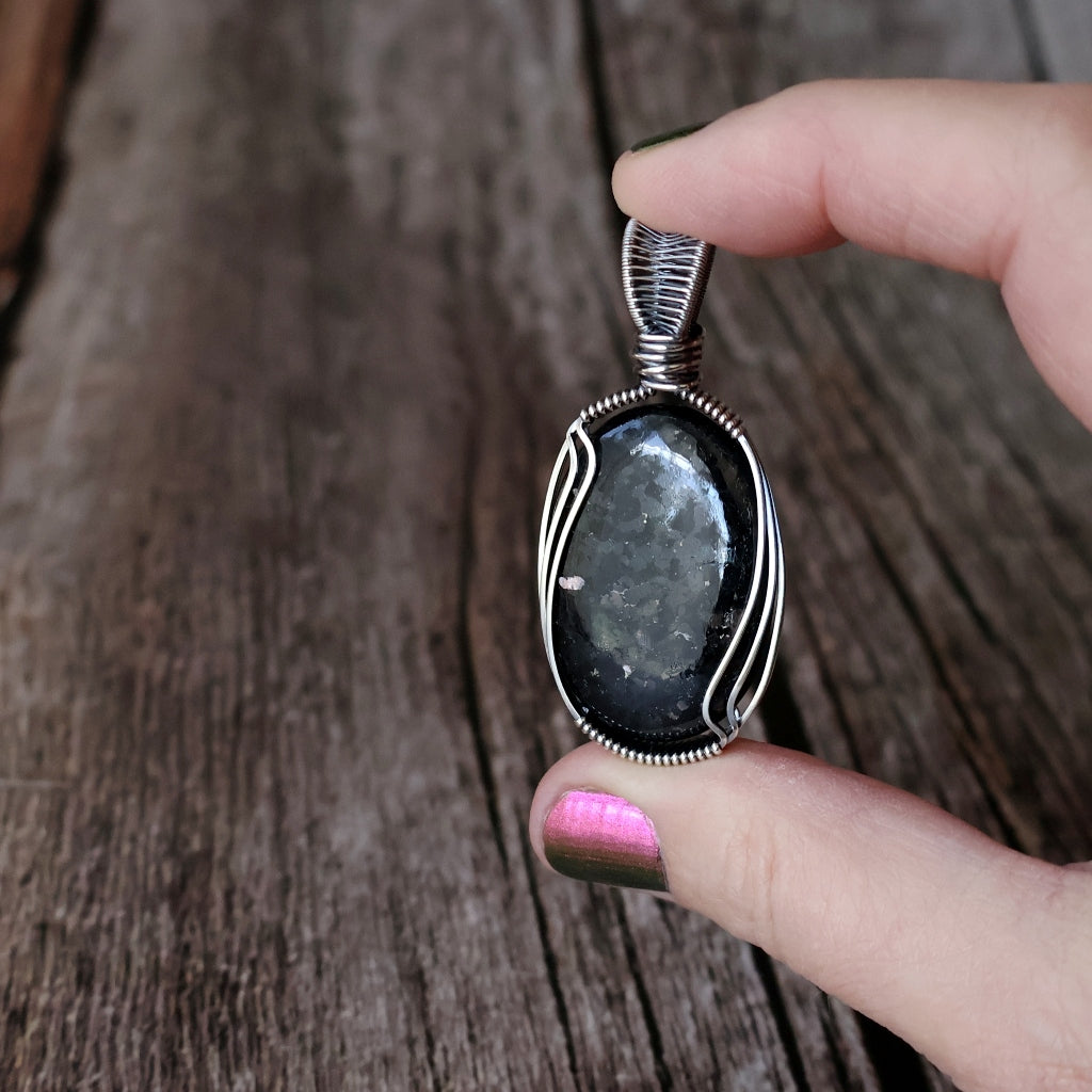 RESERVED ~ Sterling Silver Nuummite Pendant