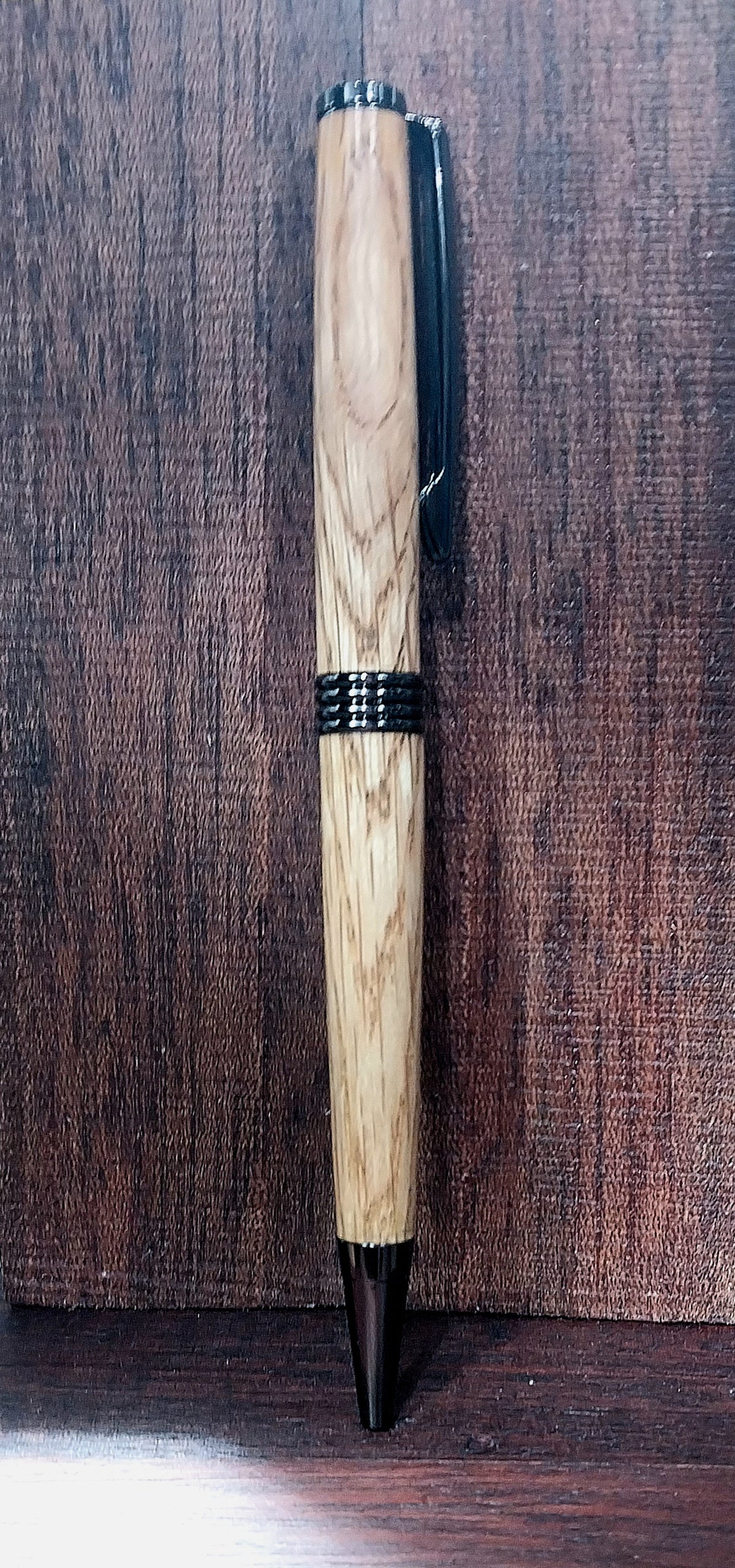 Hand-turned American Oak Streamline Pen