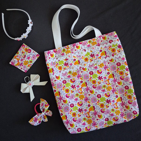 Children's Tote Bag, Purse, Bag Charm and Hair Accessories